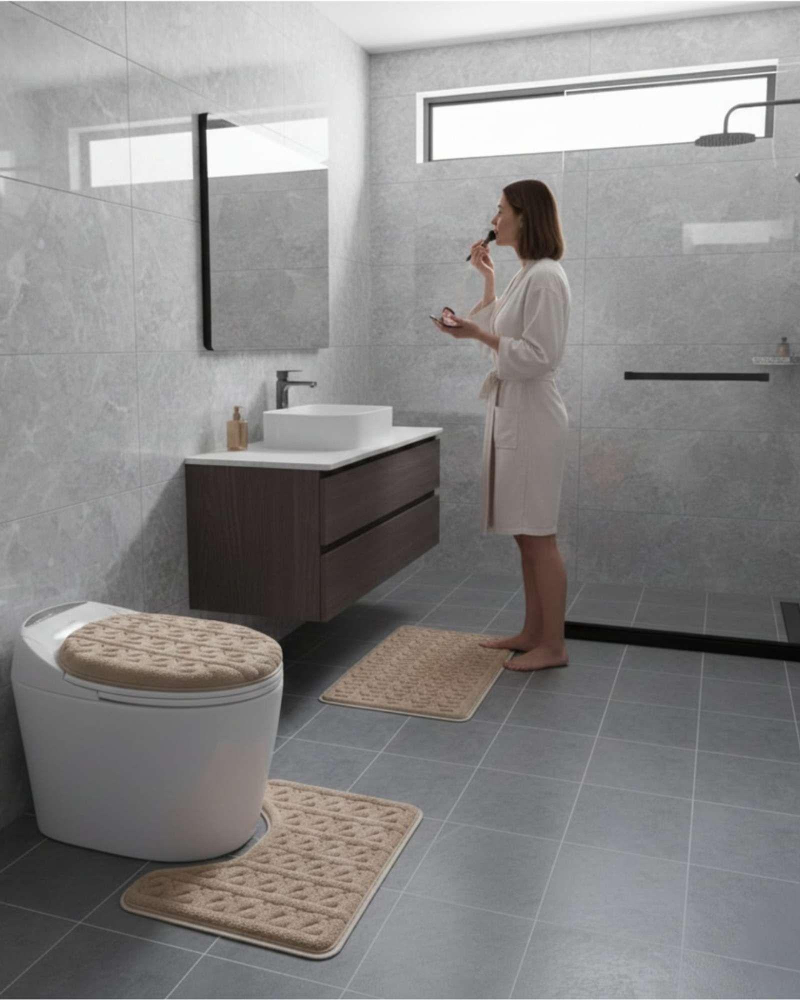 SET DE BAÑO 3 PIEZAS SUAVES Y ABSORBENTES m12-4