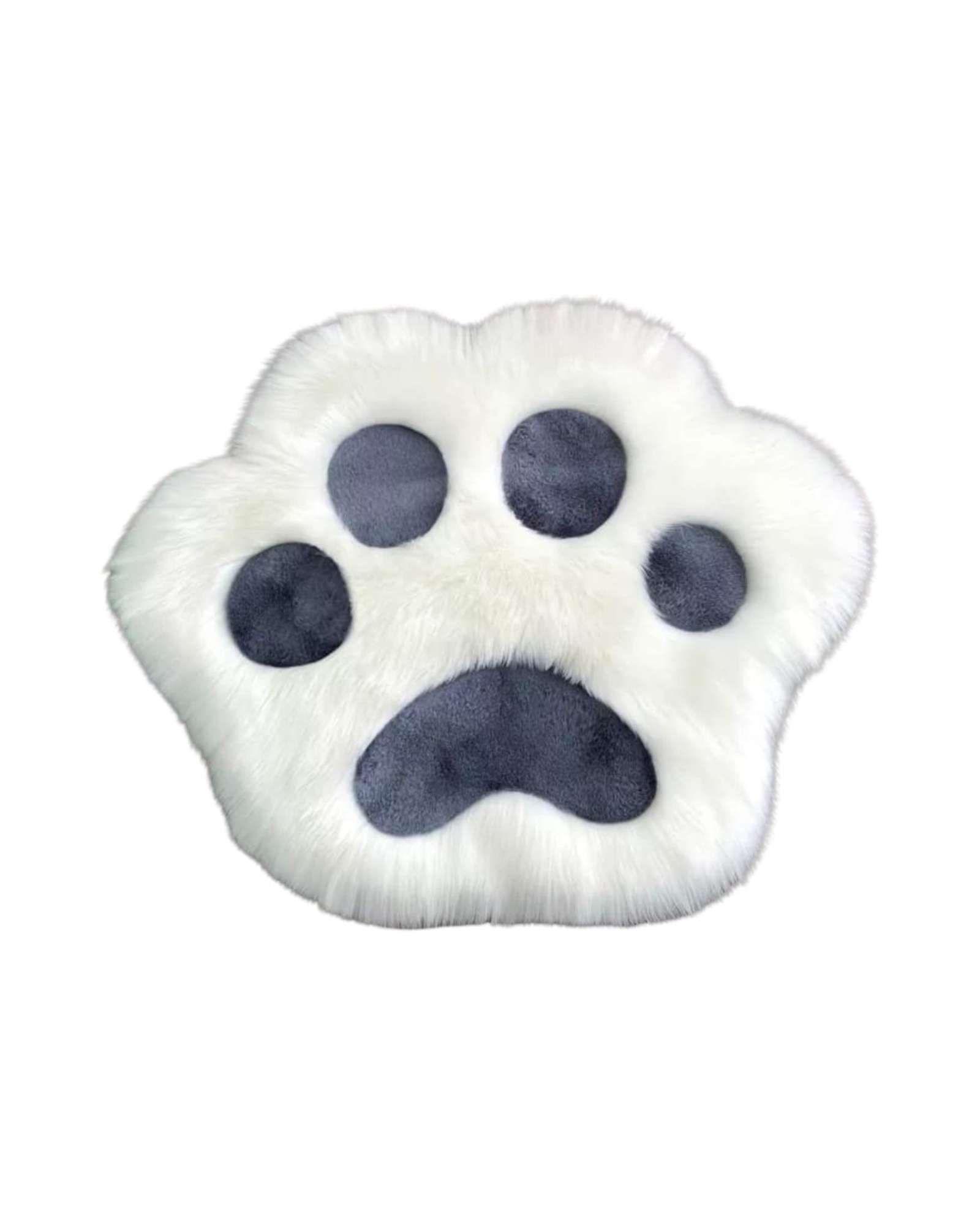 Set de 2 alfombras Decorativa Forma Pata Gato color blanco Suave 70x80cm-2