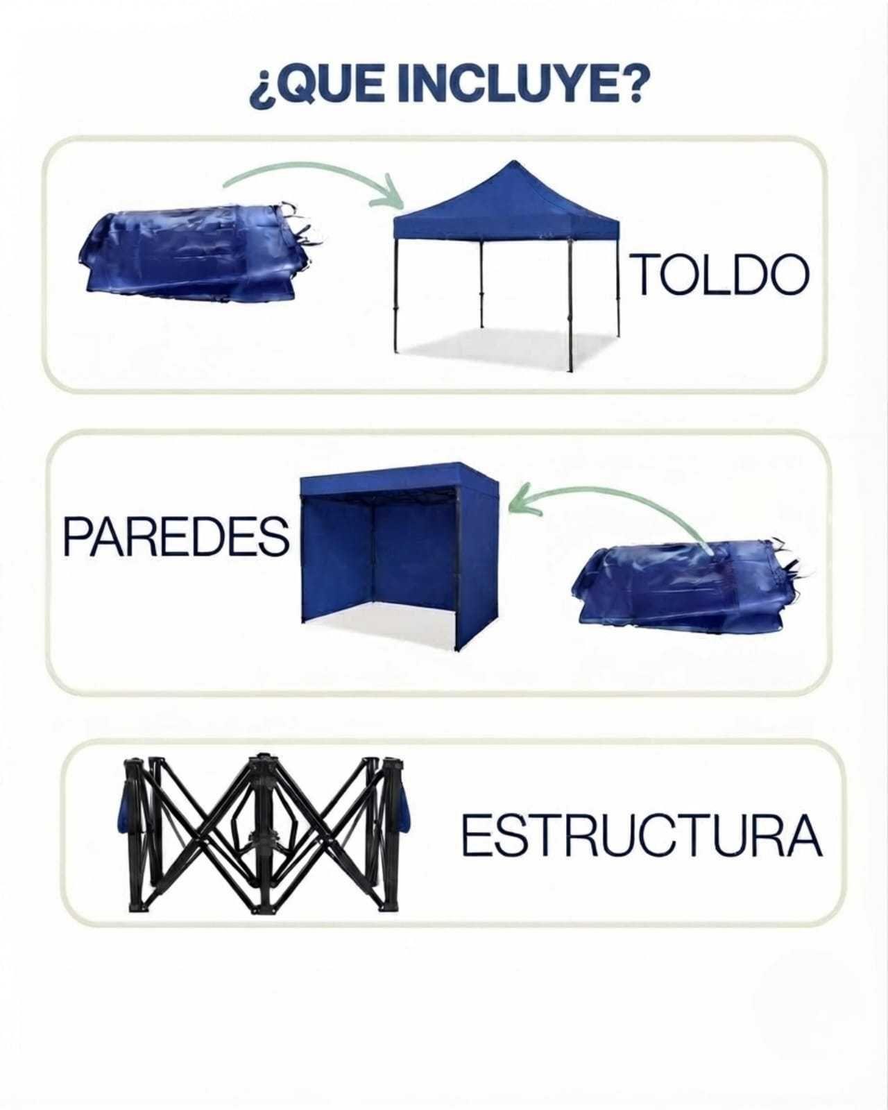 Toldo Carpa Plegable 3x3m con Cortinas Laterales Impermeable Filtro UV-4