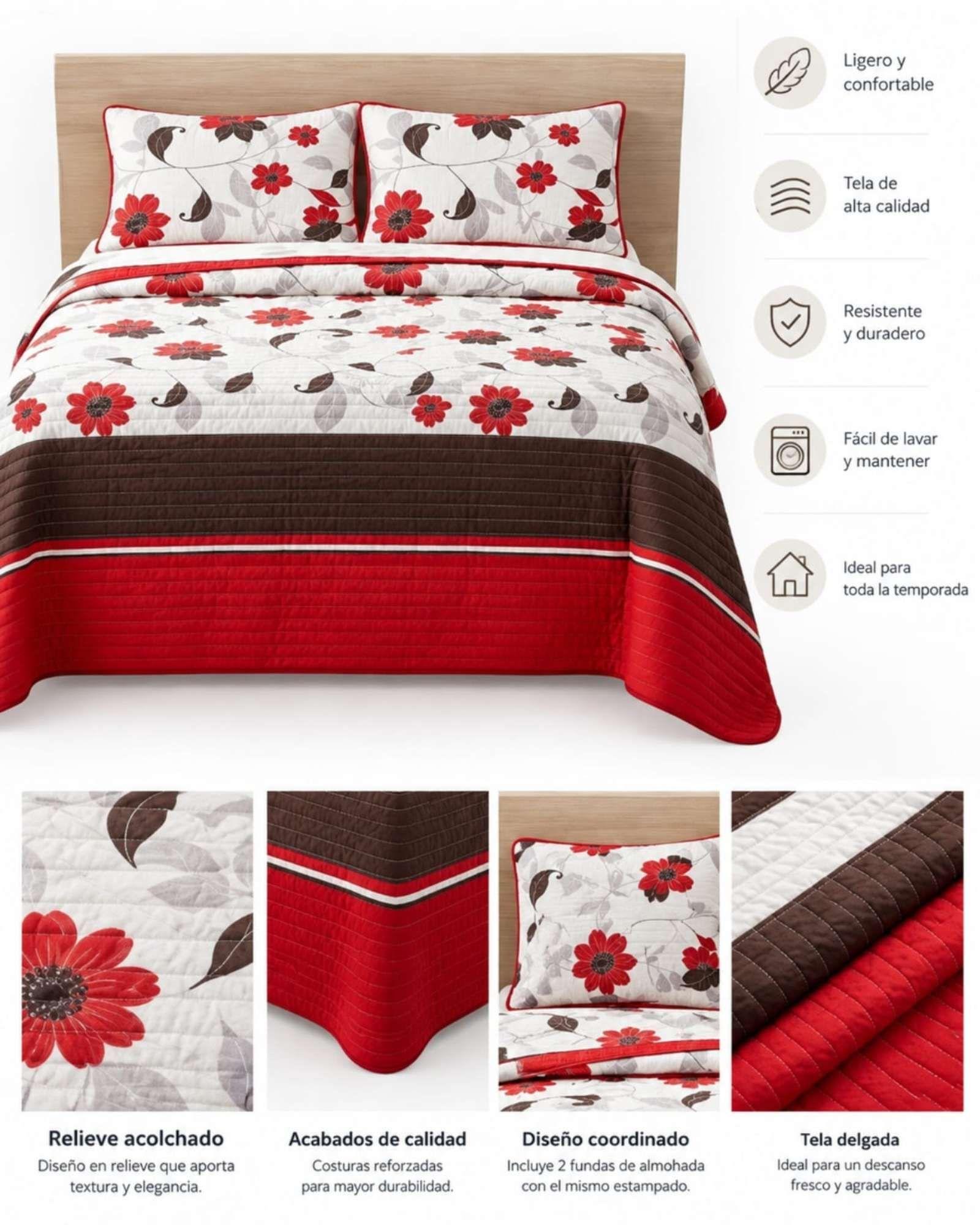 Cubrecamas Delgado King Mas Almohadas Ideal Para Verano m18-4