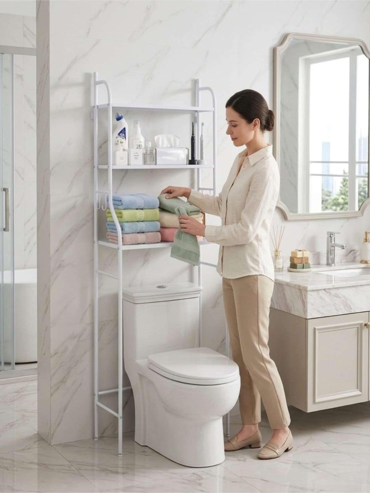 Estante Organizador De Baño Sobre Inodoro 3 Niveles Metal-3