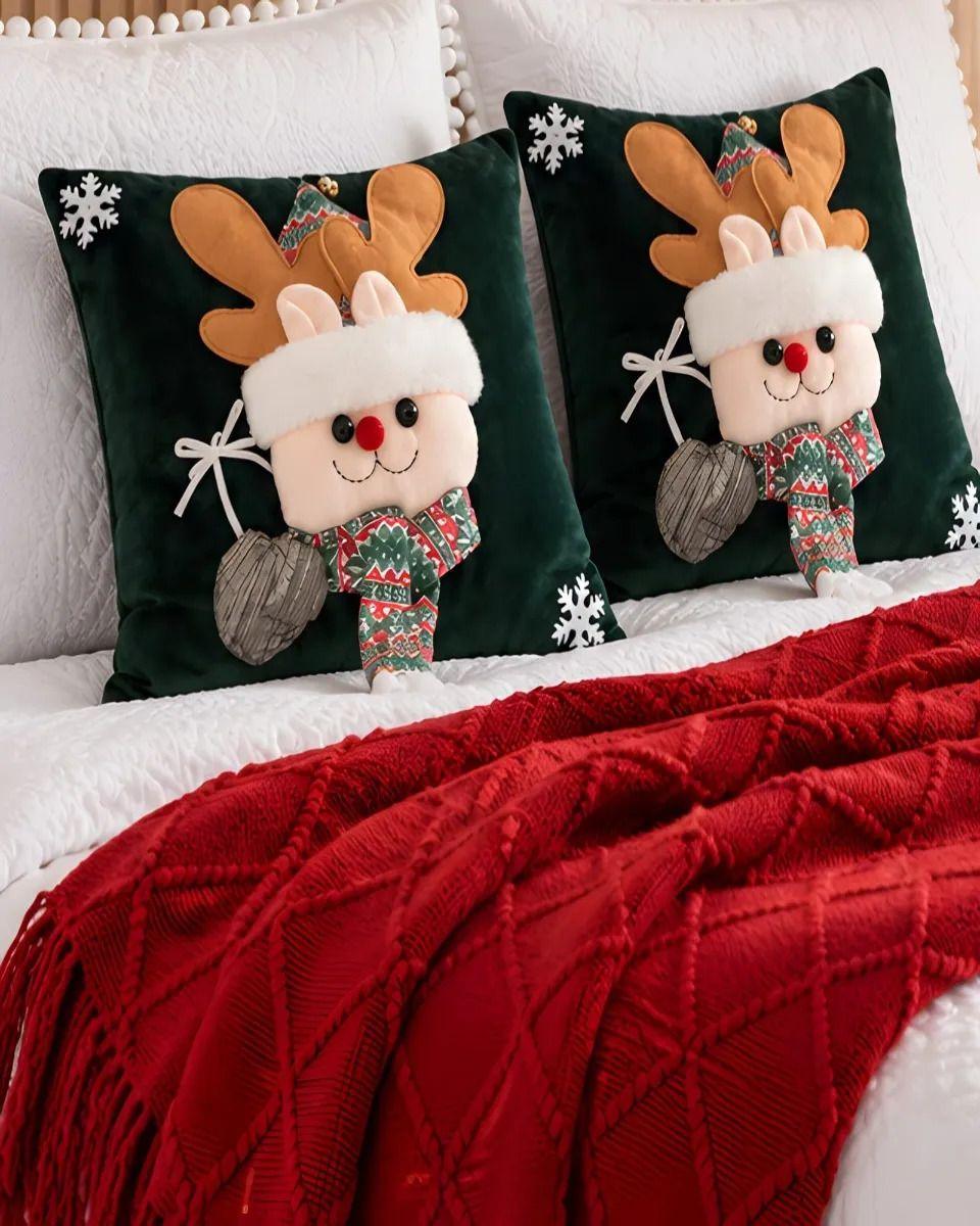 Cubrecama Texturizado Navideño con Manta 1.5 Plaza m12-1