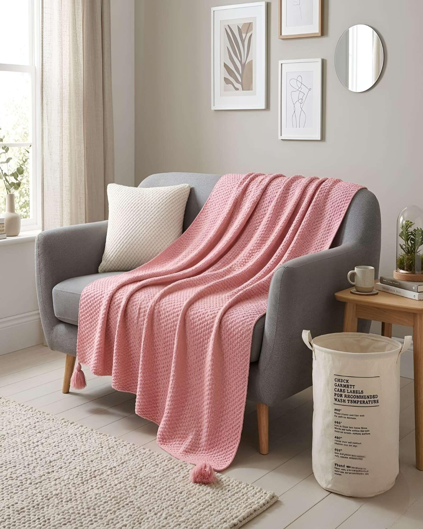 Manta Decorativa Borlas Frazada Cobertor Sillon Cama 130x150 C4-2