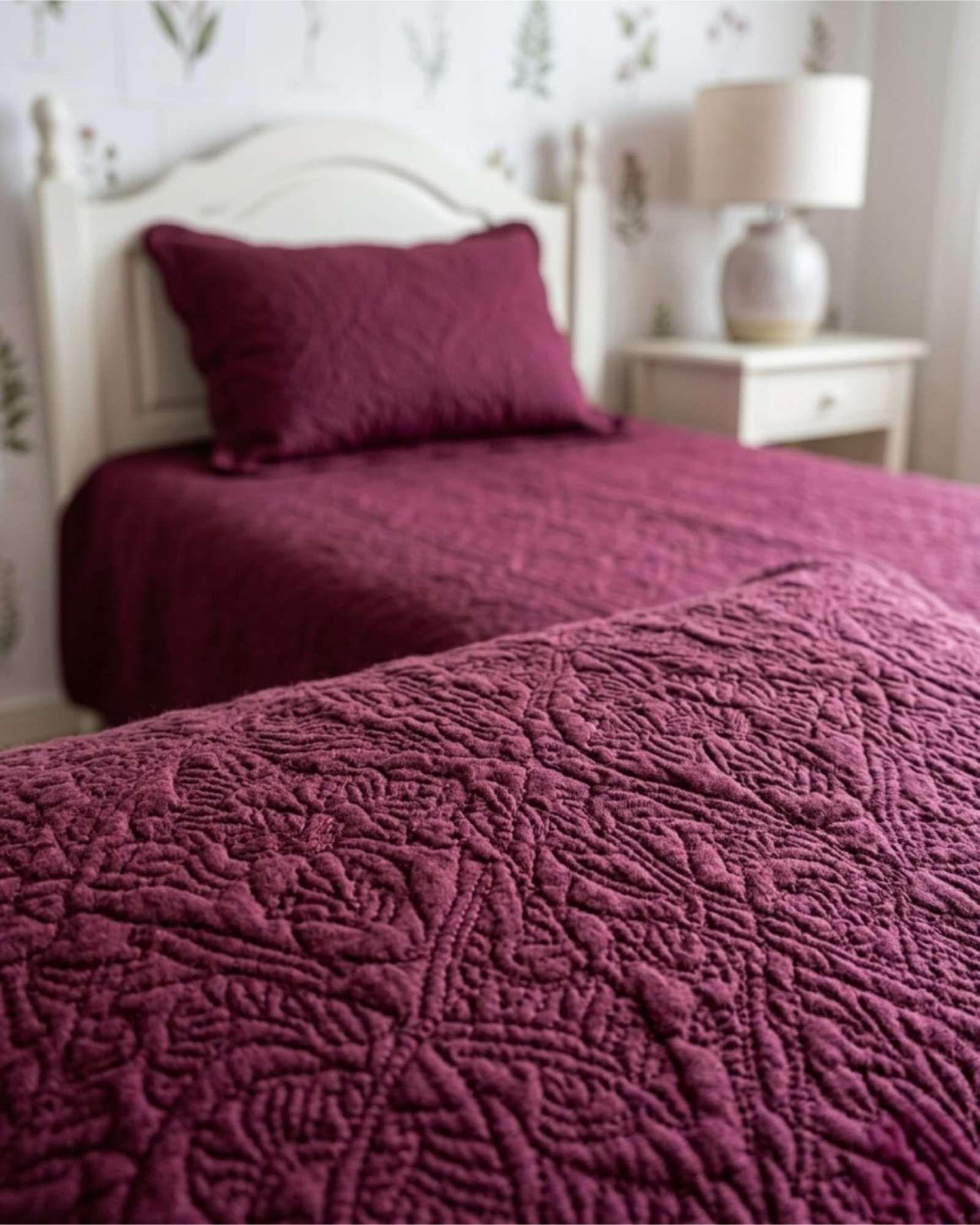 Cubrecama Quilt Verano Plaza y Media Delgado Texturizado Set Con Fundas a9-0