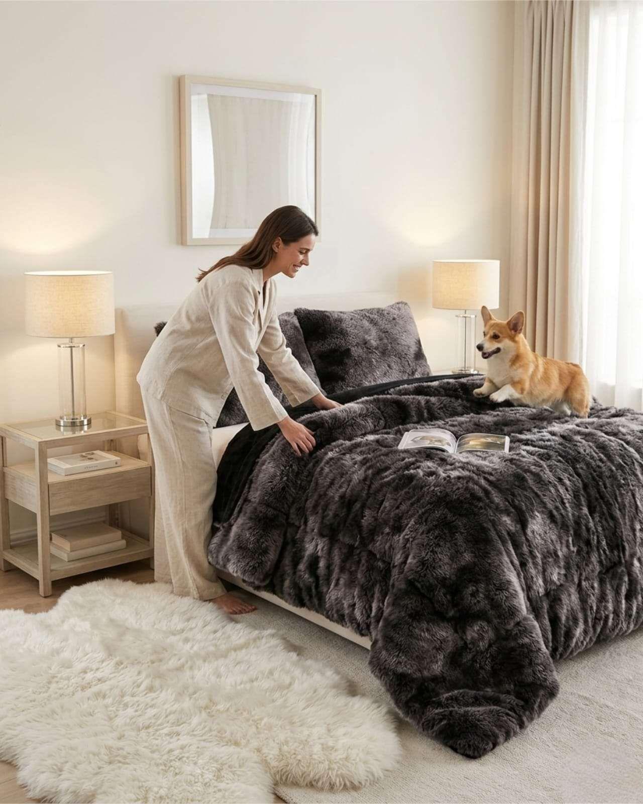 Cubre-Cama Shaggy con Chiporro – Textura Extra Suave 2 Plazas 03-2