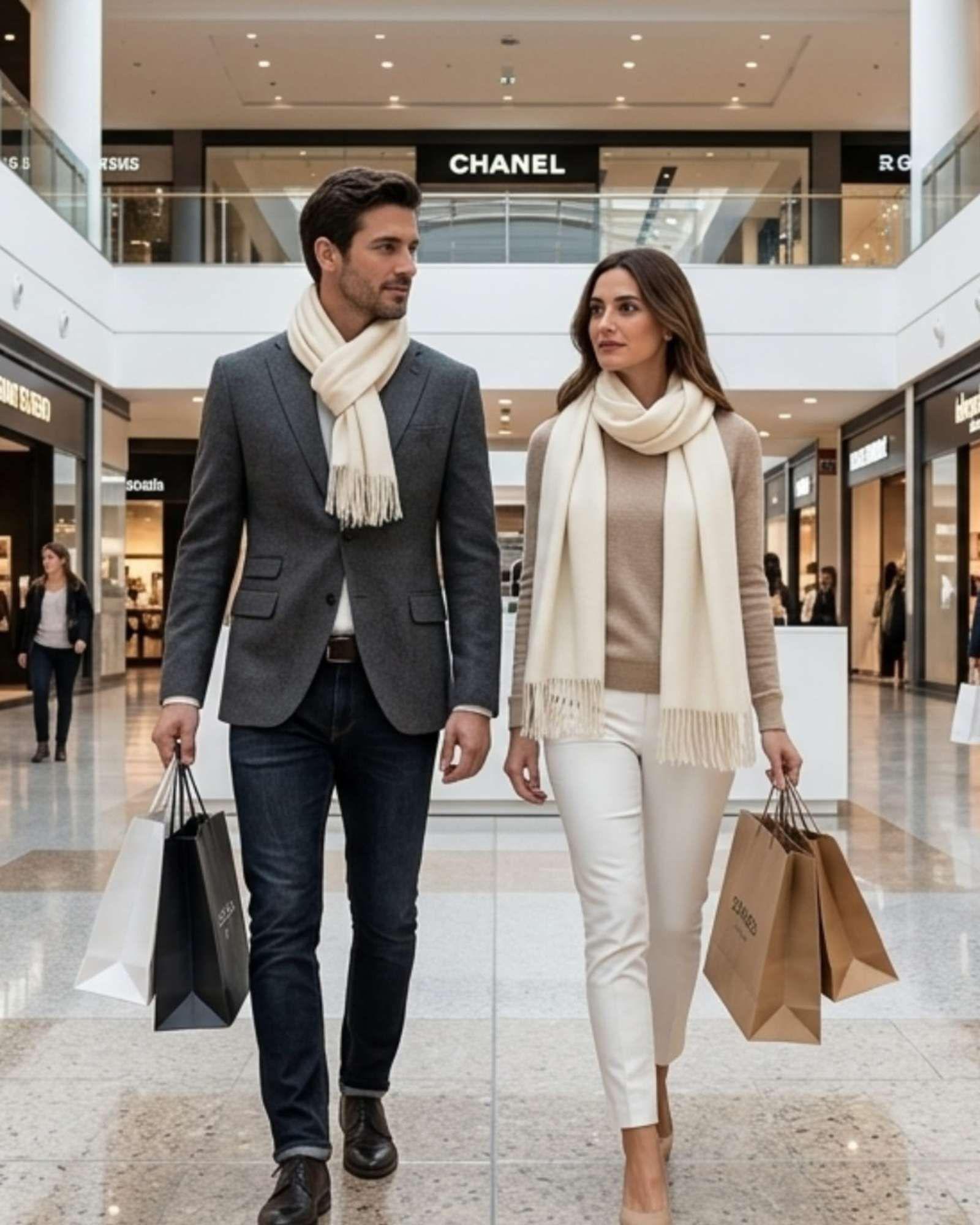 Bufanda Cashmere Premium Unisex Varios Colores beige-3