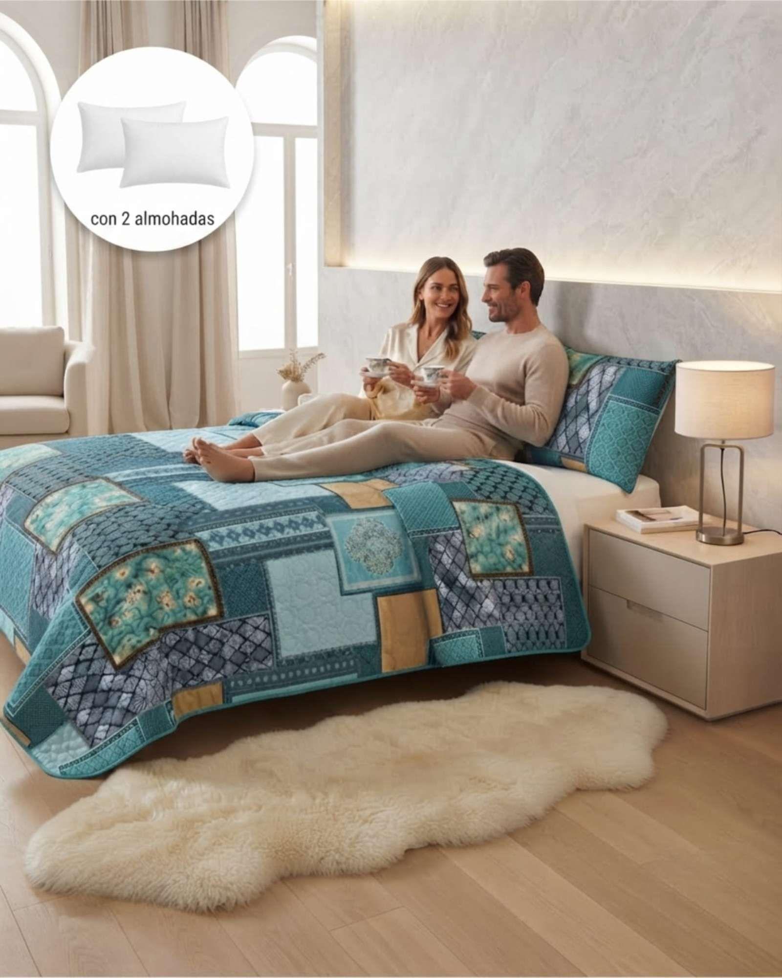 Cubrecama Quilt de Verano King Delgado Ultra Liviano 02-3