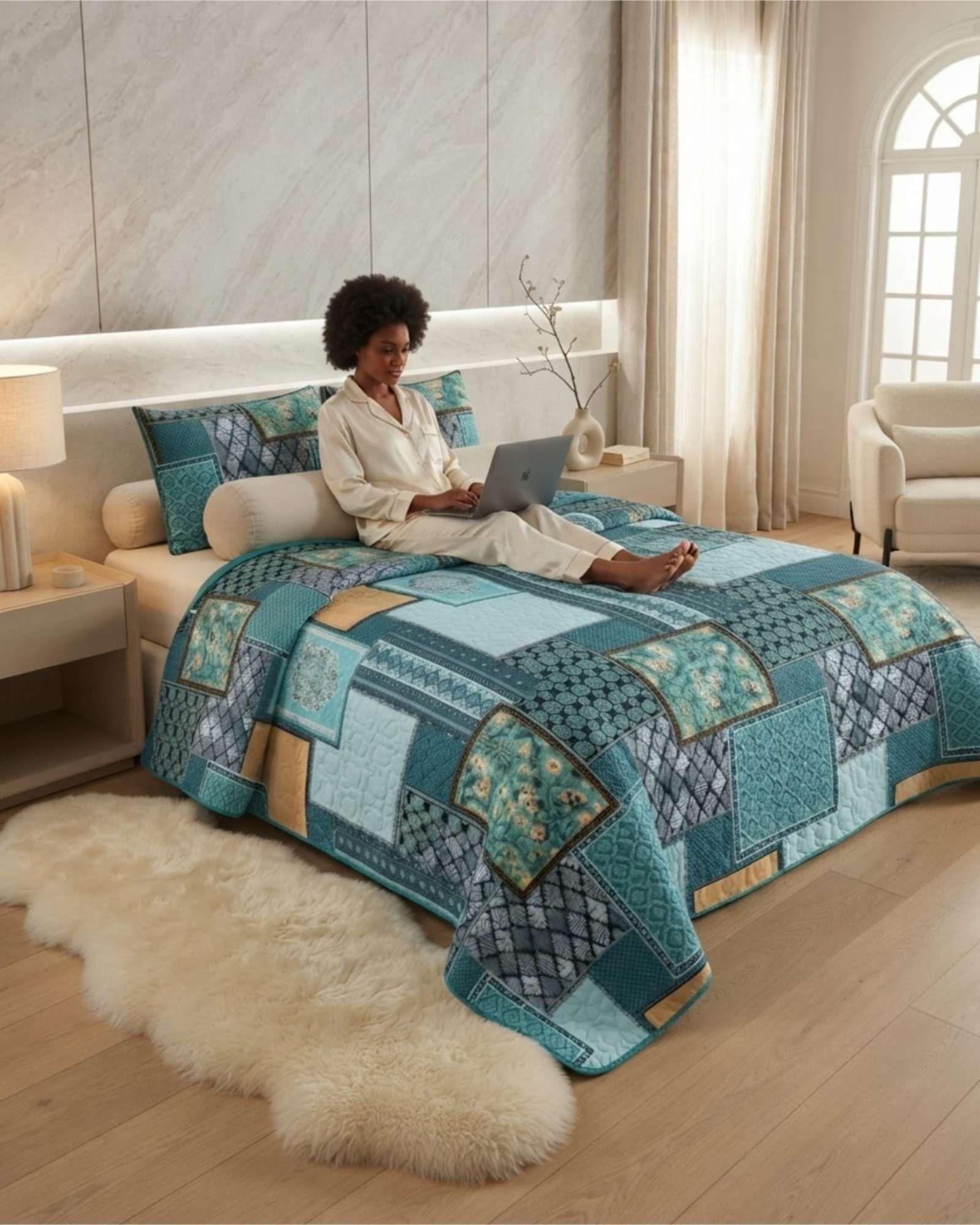 Cubrecama Quilt de Verano King Delgado Ultra Liviano 02-4