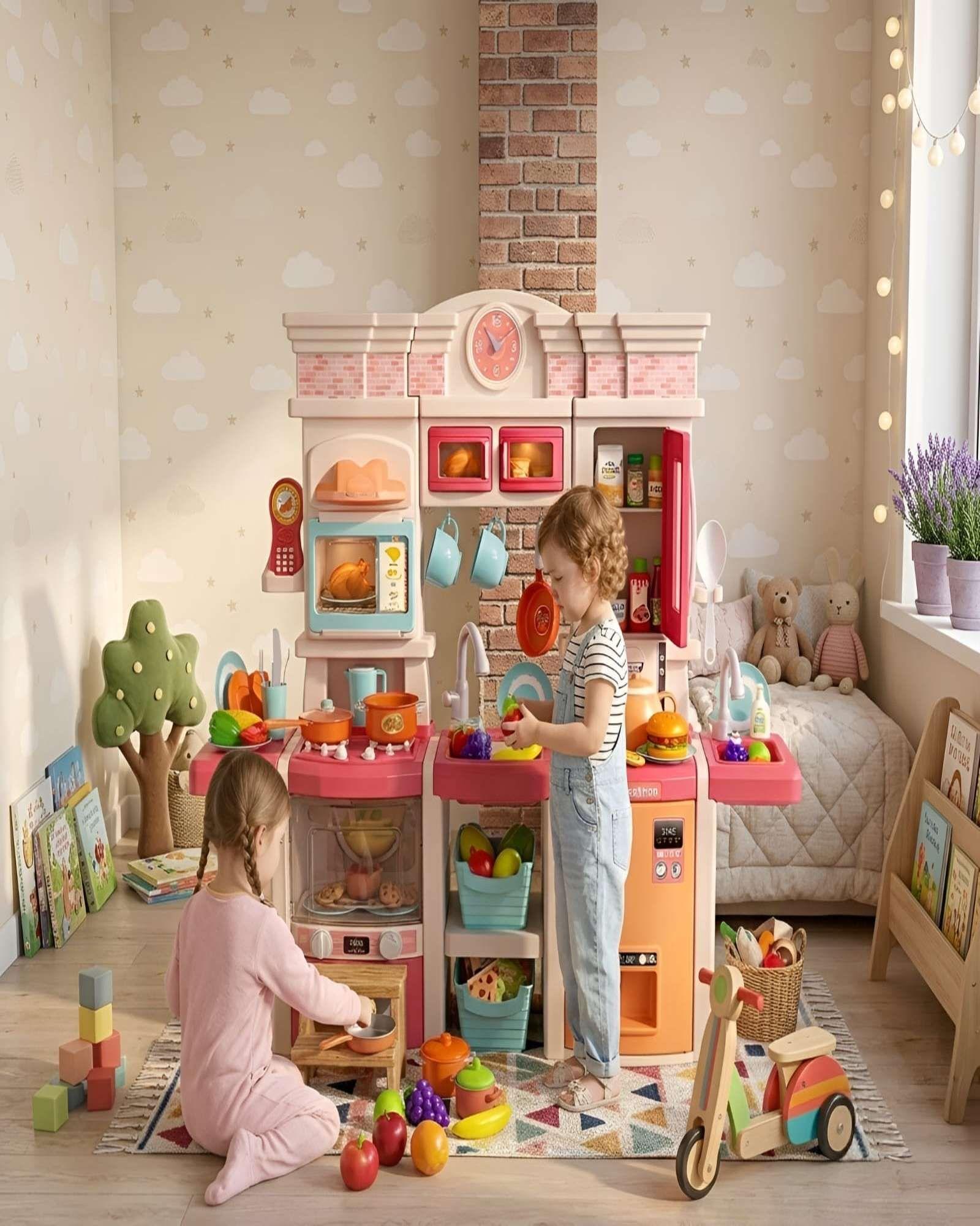 Cocina De Juguete Infantil Home Kitchen 108 Piezas Con Sonido Y Agua 01-2
