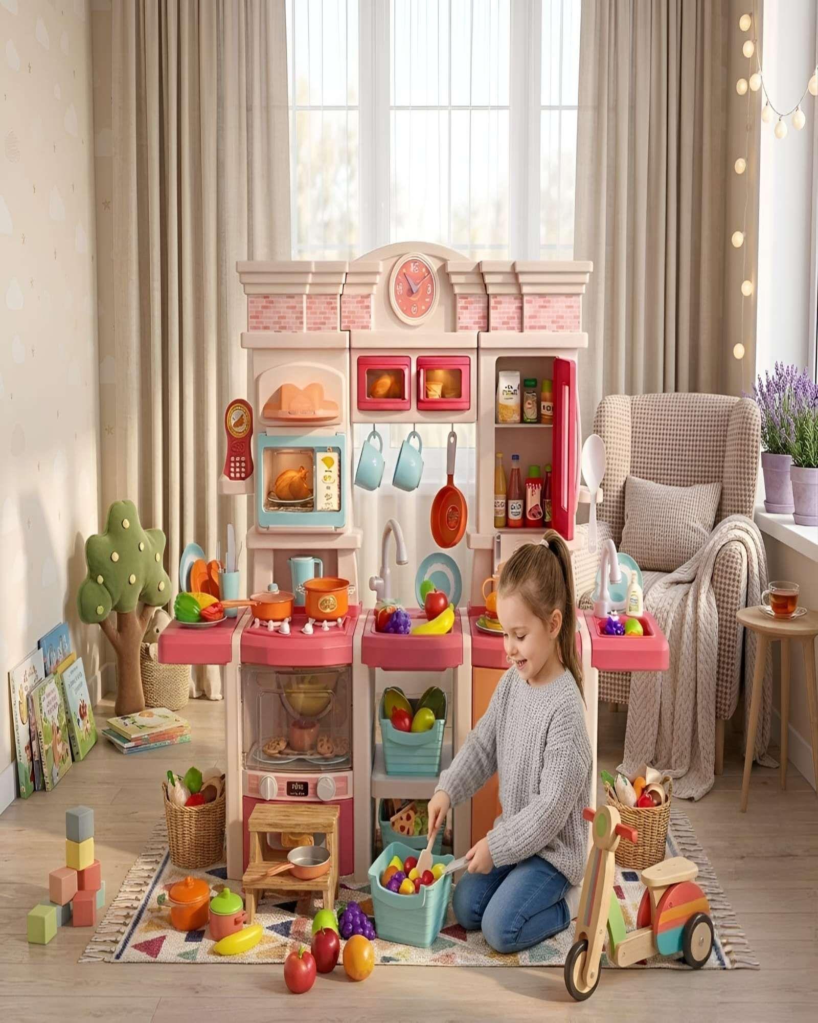 Cocina De Juguete Infantil Home Kitchen 108 Piezas Con Sonido Y Agua 01-3