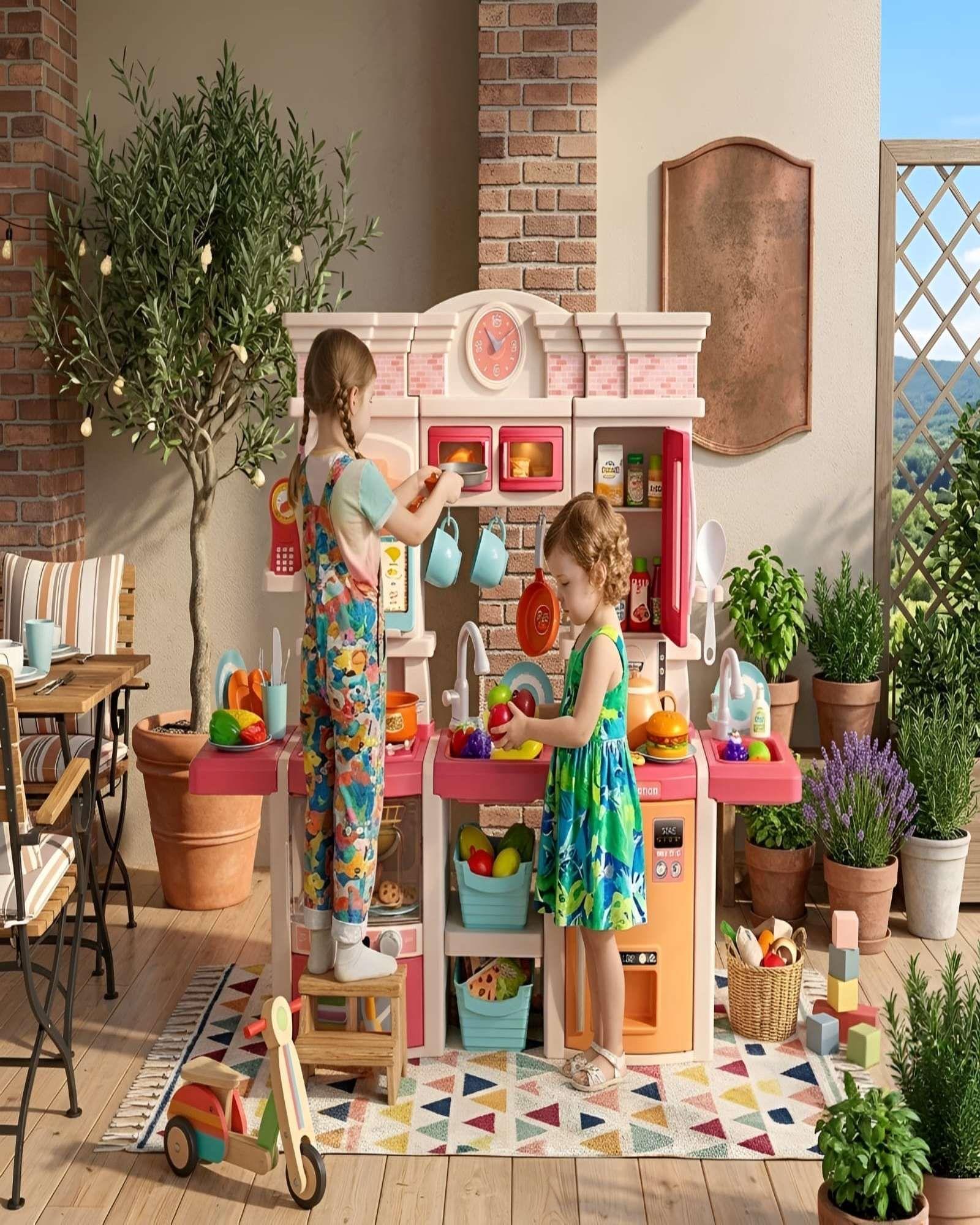 Cocina De Juguete Infantil Home Kitchen 108 Piezas Con Sonido Y Agua 01-4