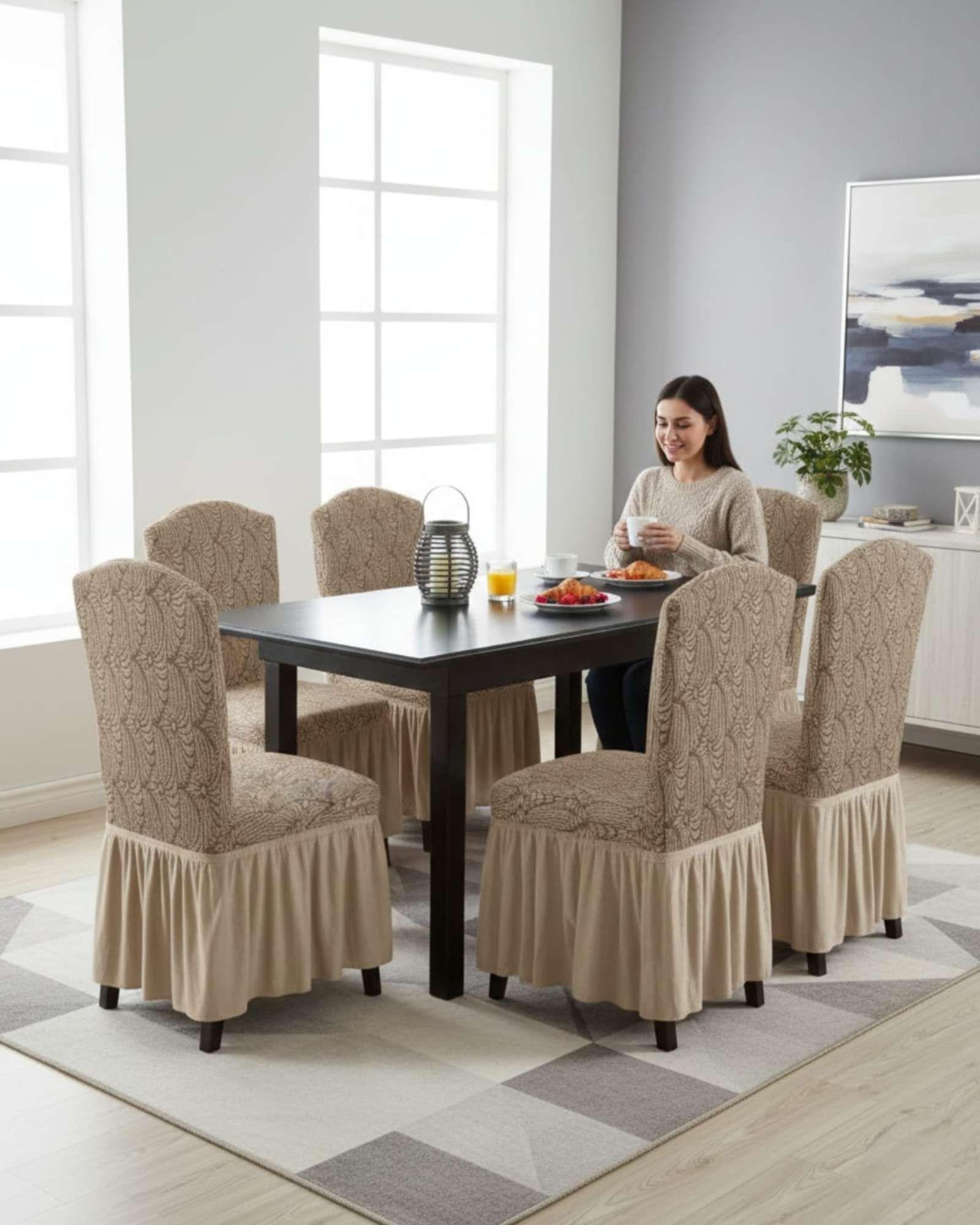 JUEGO DE 6 FUNDAS DE SILLA TEJIDO 3D M9-3