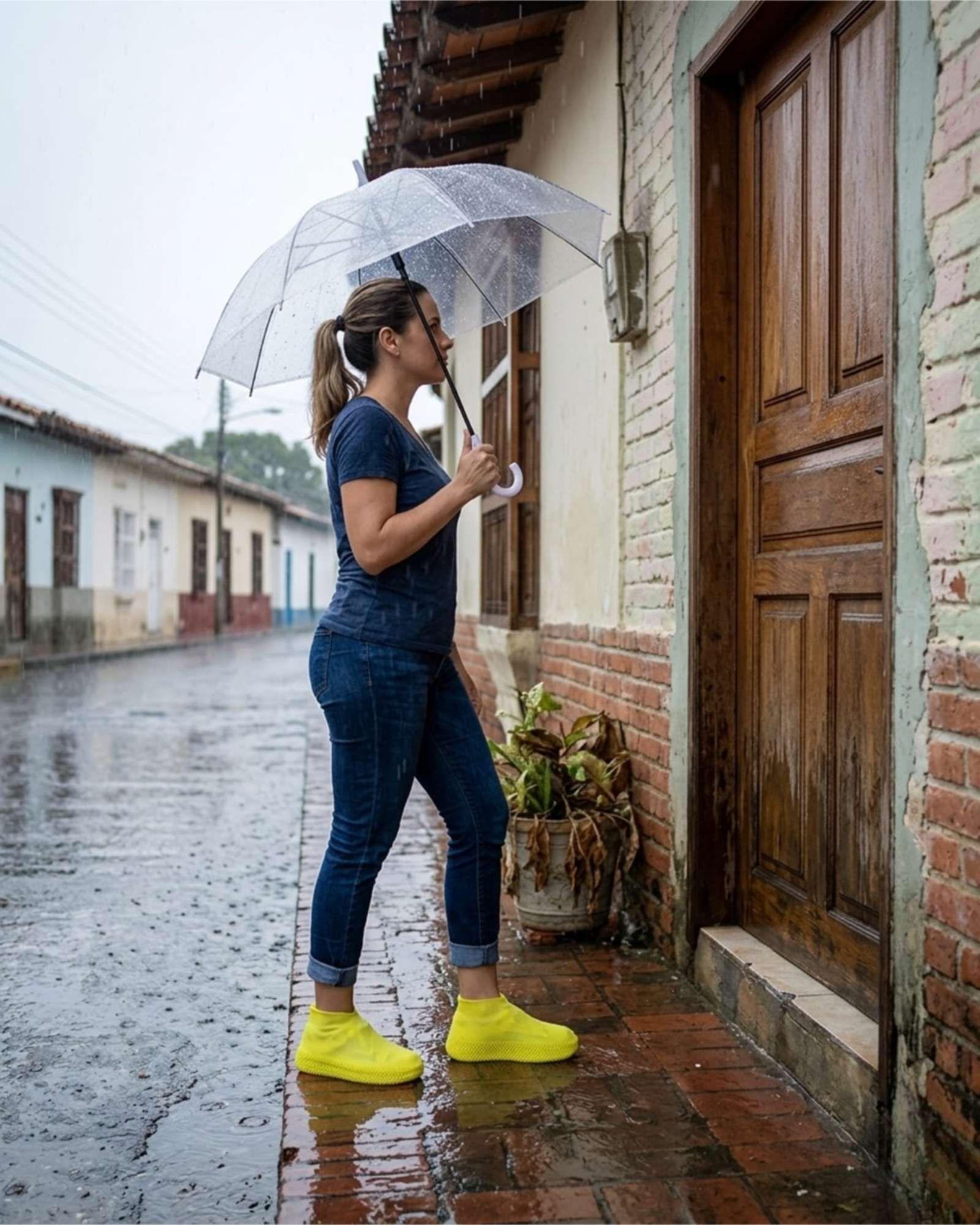 Juego De 2 Fundas De Silicona Para Zapatos Antideslizante Talla S Amarillo-0