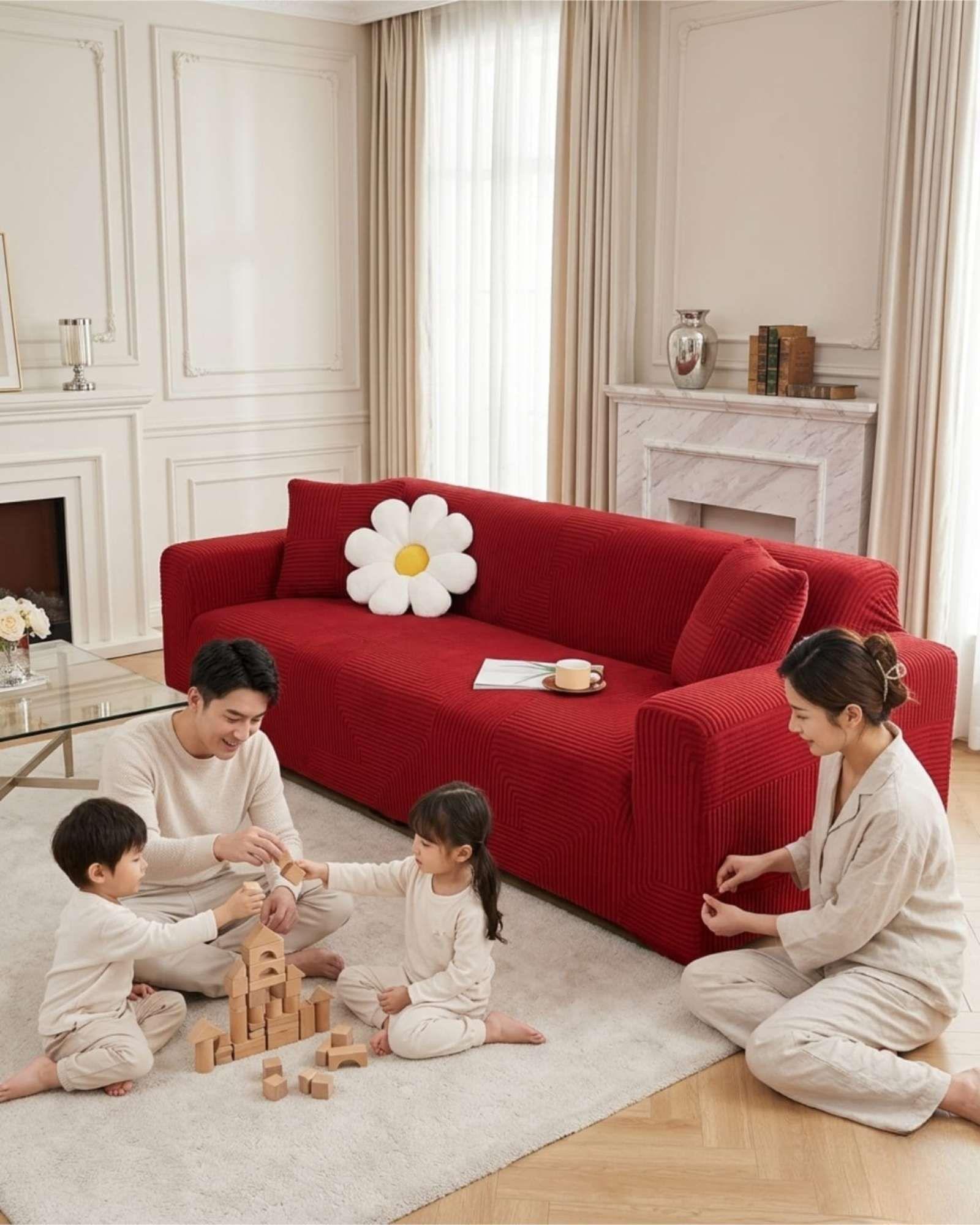 Funda Para Sofa 4 Cuerpos Diseño Moderno De Polar m6-1