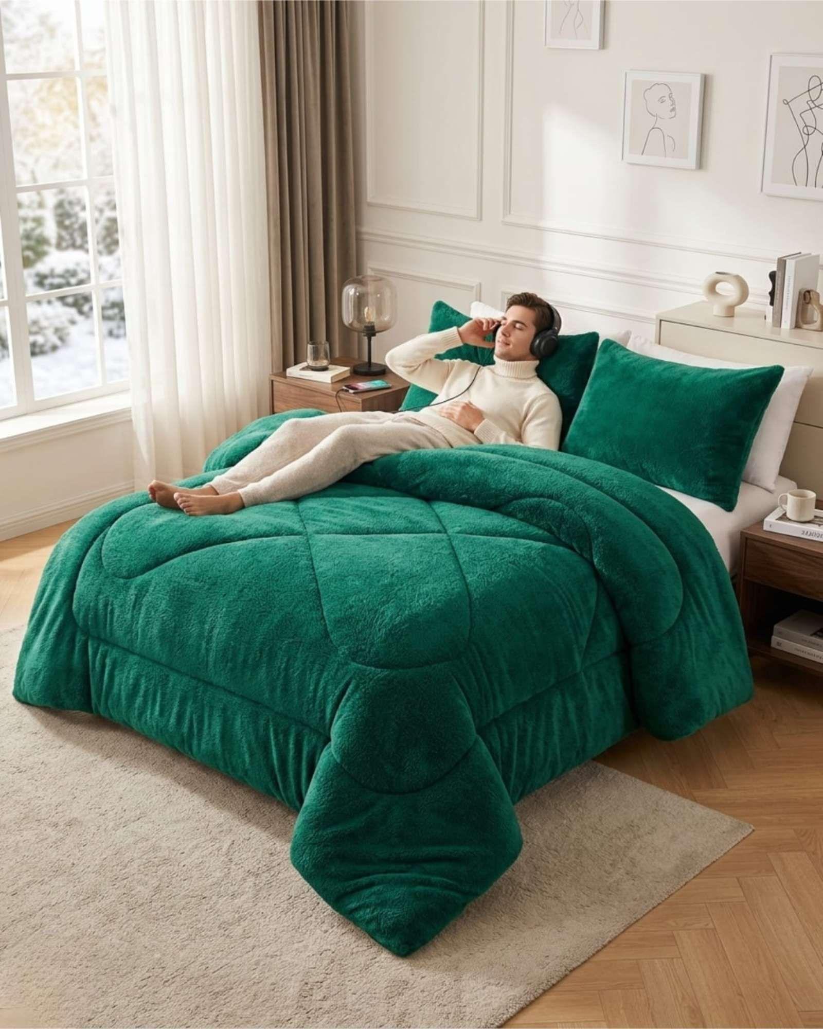 Plumon Plush de Chiporro Ultra Suave Para Invierno Plaza y media m17-4