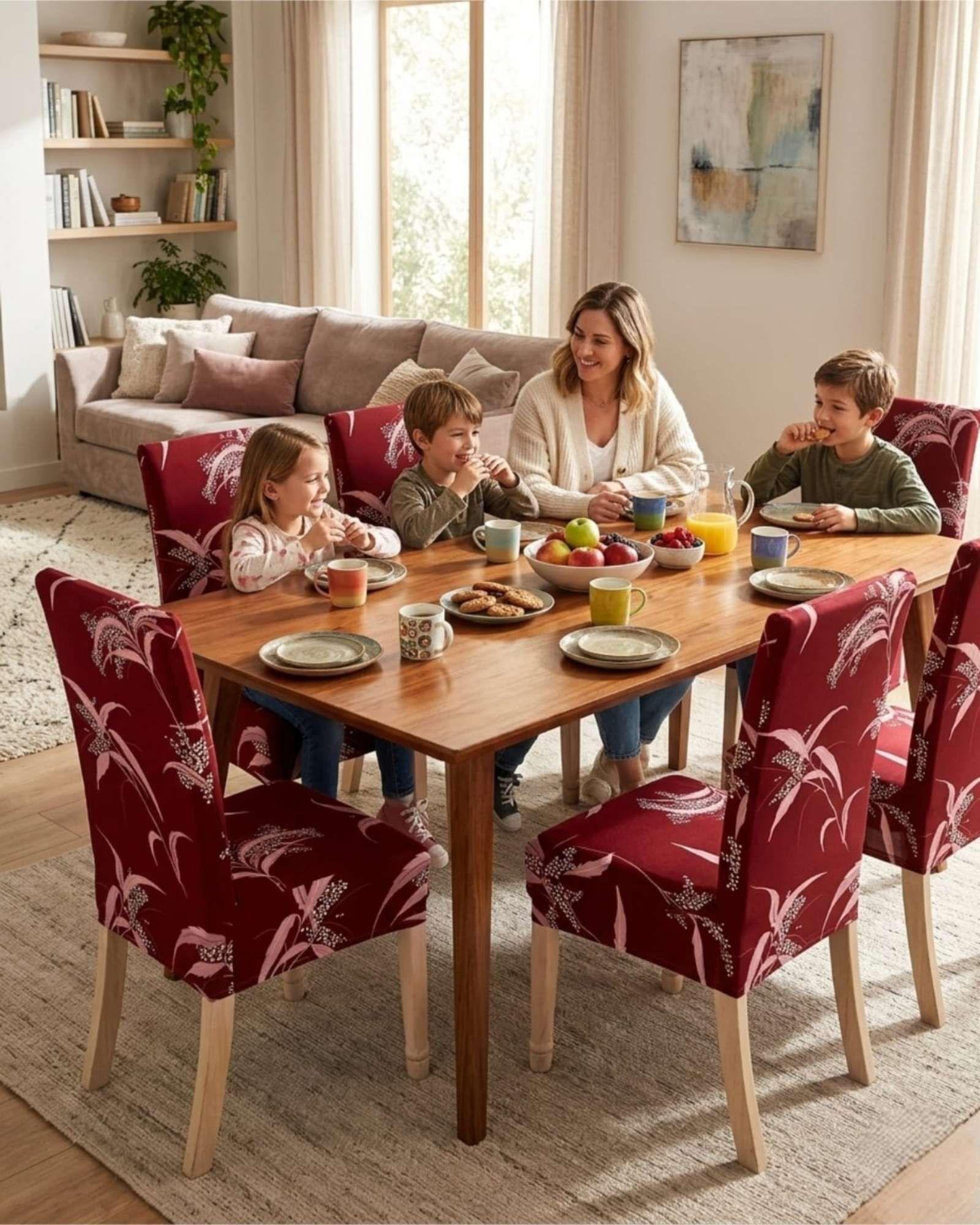 JUEGOS DE 6 FUNDAS PARA SILLAS  CON DISEÑO ELASTICO M2-3