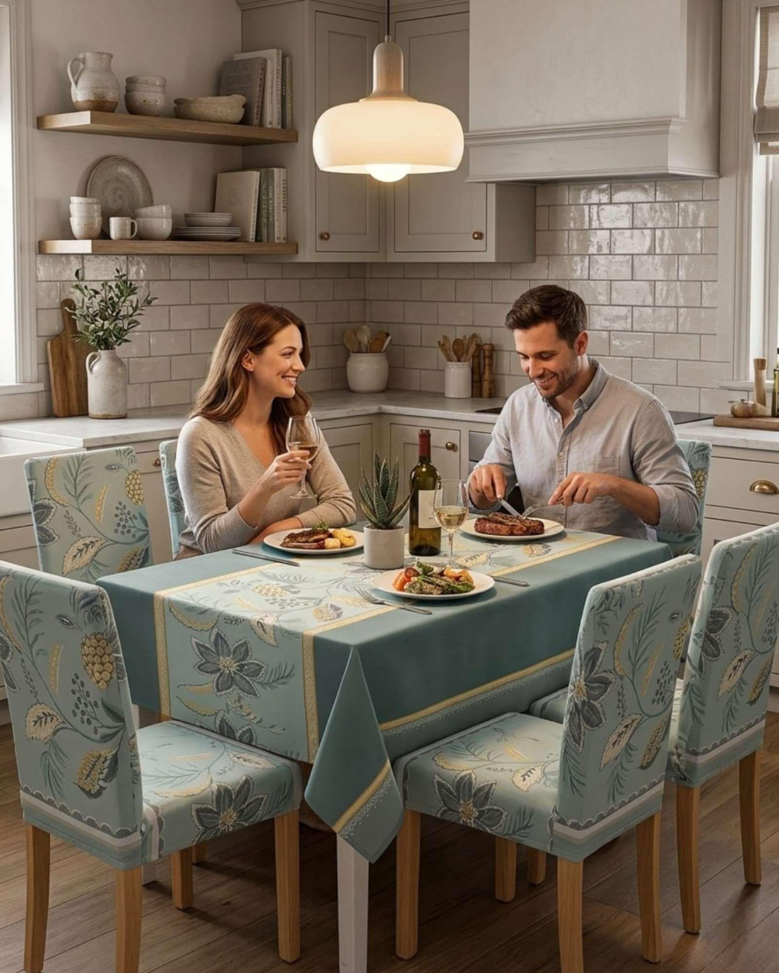 Juego De Mantel Antimanchas 140x220 + 6 Fundas De Silla 05-3