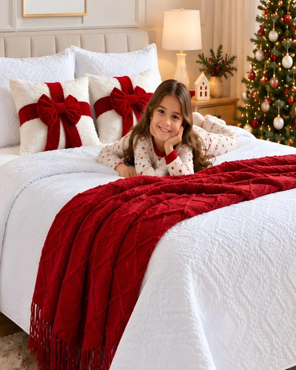 Cubrecama Texturizado Navideño con Manta King m1-4