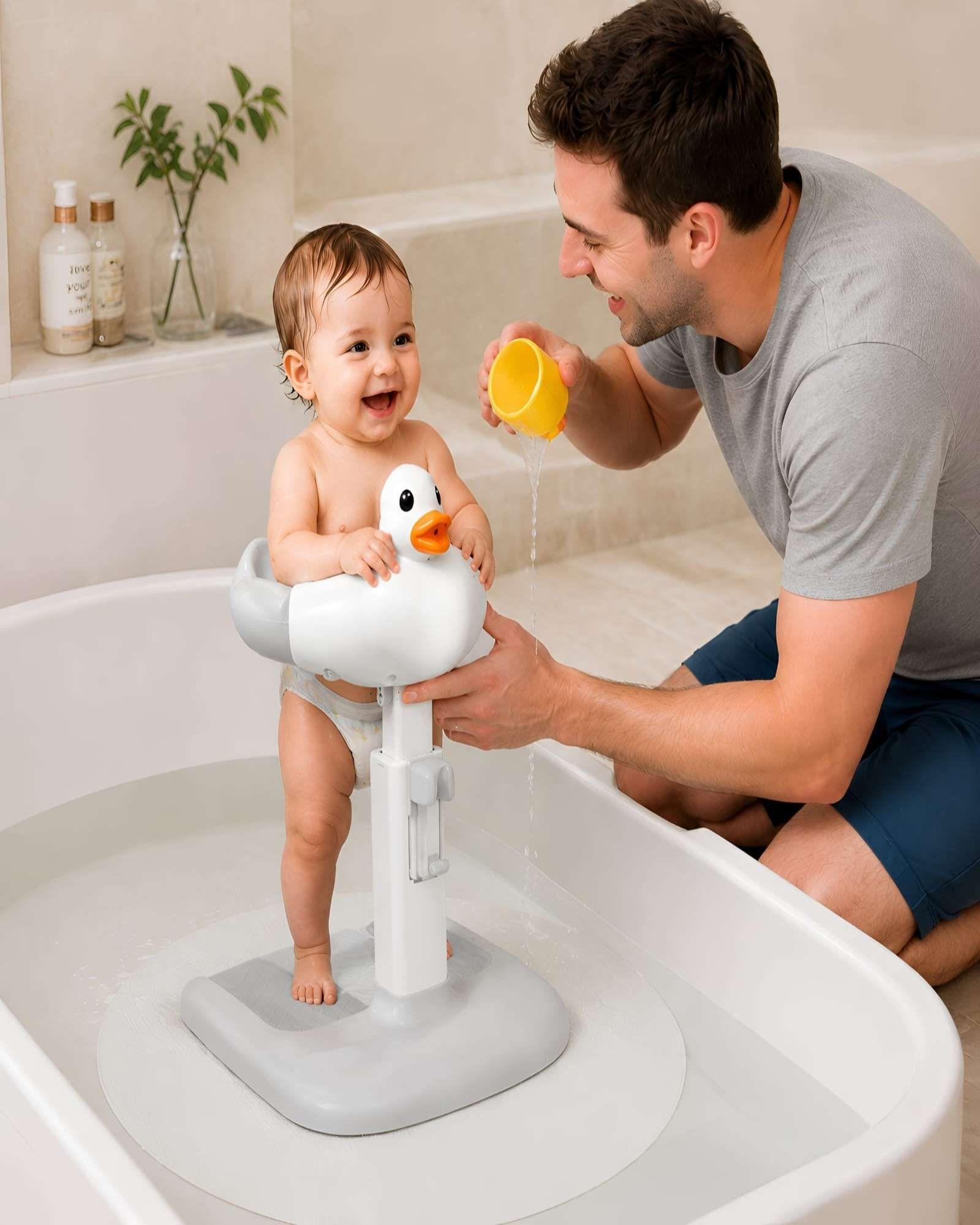 Asiento Soporte de Baño Infantil con Diseño de Pato - Estación Segura de Pie y Baño-2
