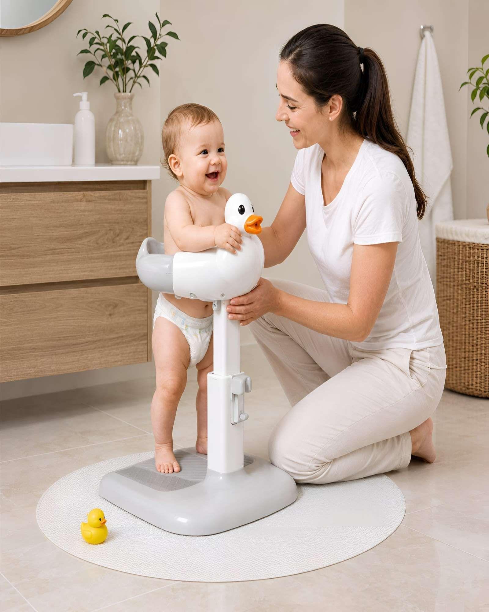Asiento Soporte de Baño Infantil con Diseño de Pato - Estación Segura de Pie y Baño-3