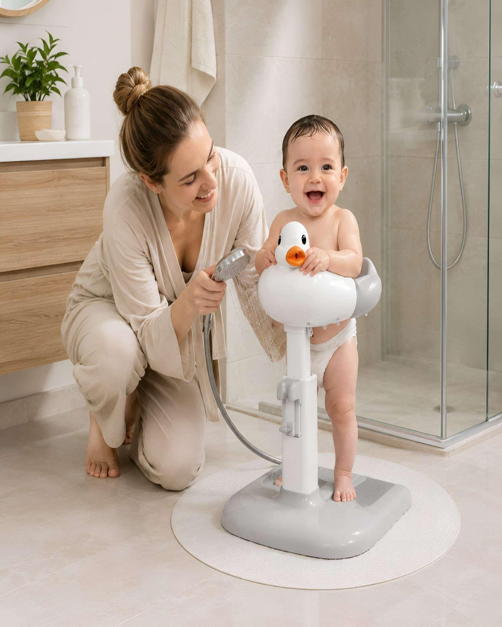 Asiento Soporte de Baño Infantil con Diseño de Pato - Estación Segura de Pie y Baño-4