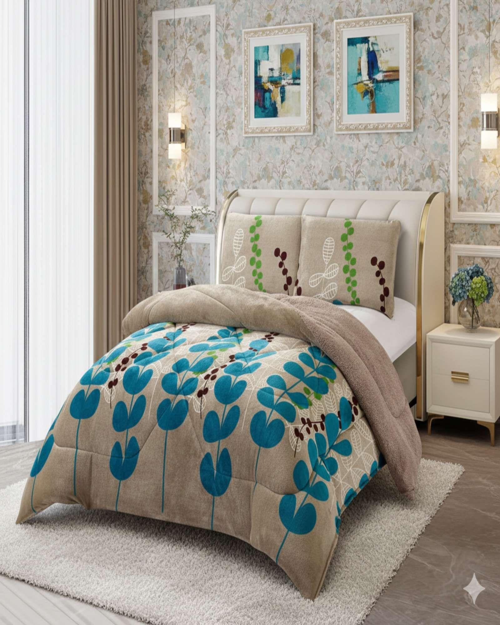 Set de Cubrecama con Chiporro mas sabana 2 plaza Extra Suave M3-4