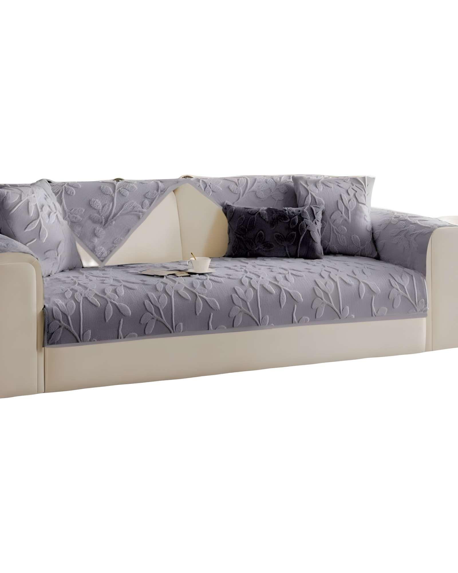 FUNDAS MAT PARA SOFA CON DISEÑO HOJAS GRIS CLARO-1