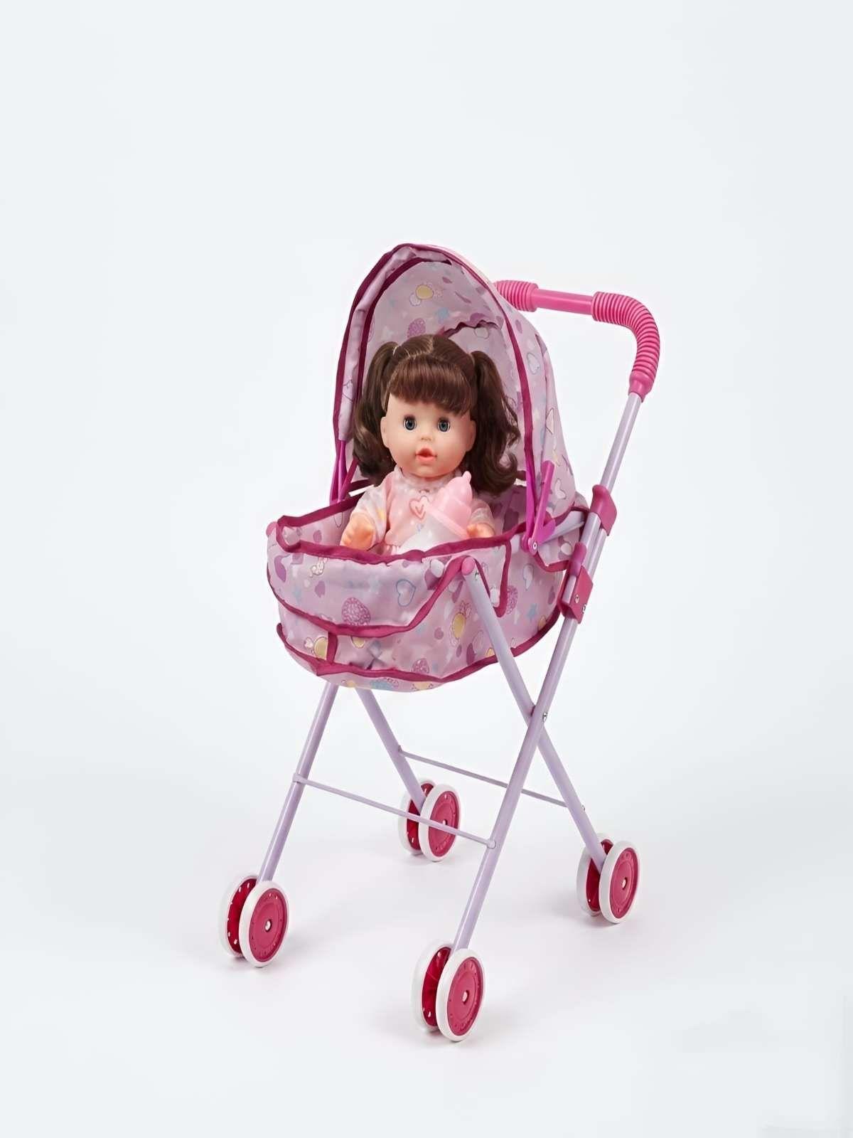 Set Muñeca Interactiva con Coche Moisés Plegable 2-2
