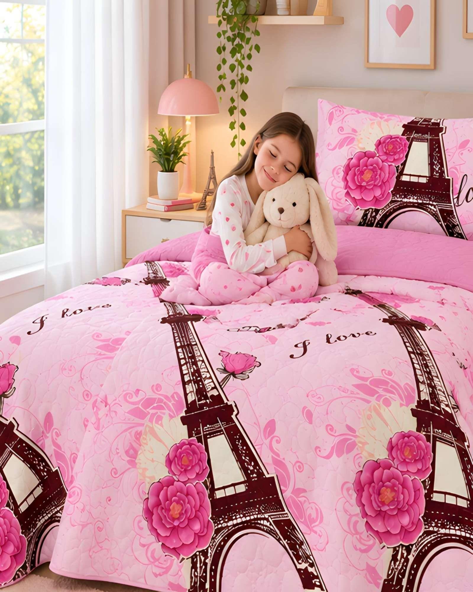 Quilt De Verano Ligero Y Fresco Plaza Y Media Reversible m5-2
