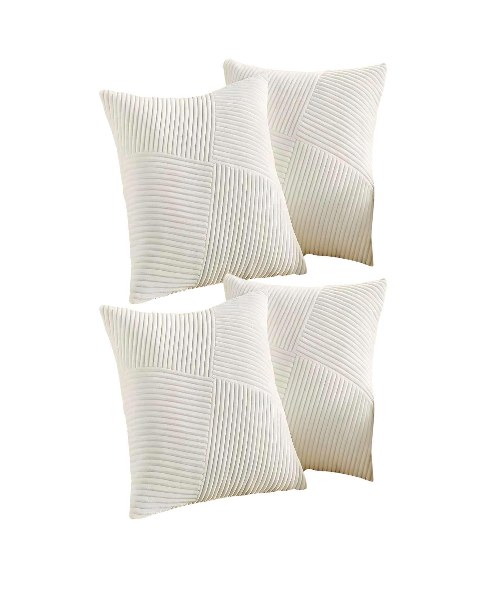 PACK DE 4 FUNDAS DE COJIN FELPA BLANCO-0