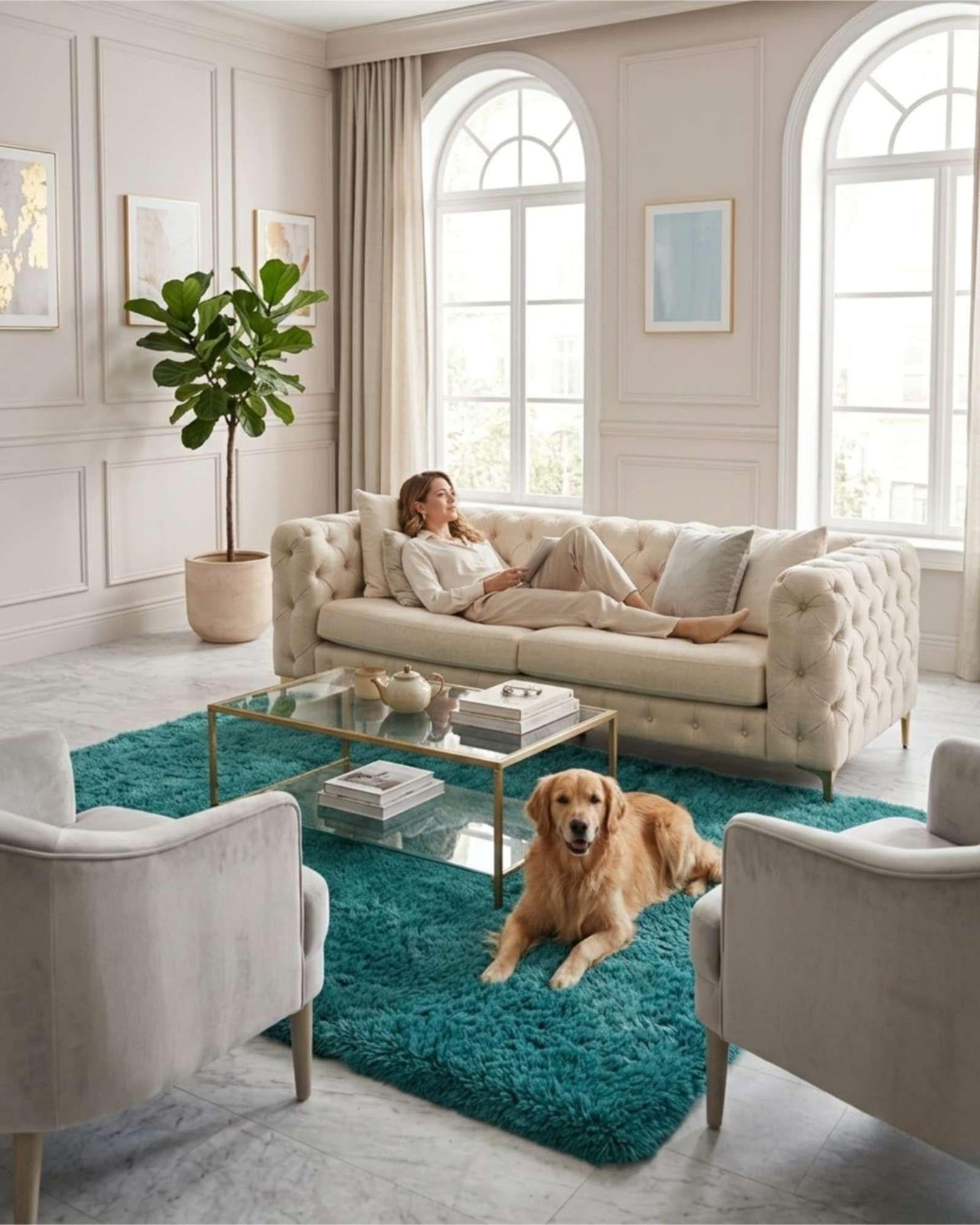 Alfombra Shaggy Peluda Extra Suave VERANO / INVIERNO 180 x 200 cm -04-3