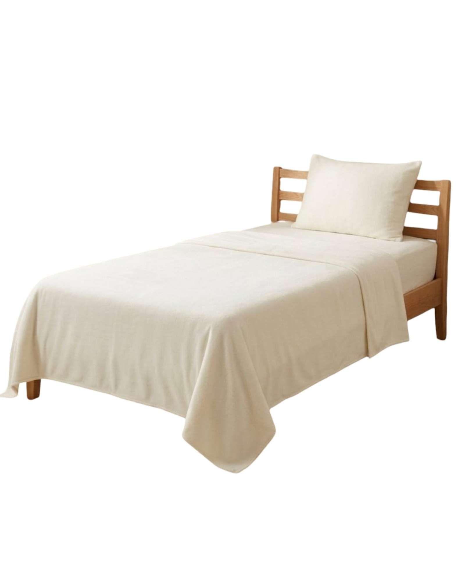 Sábanas Térmicas de polar Esponjosa 1.5 Plazas Tacto Suave beige-2