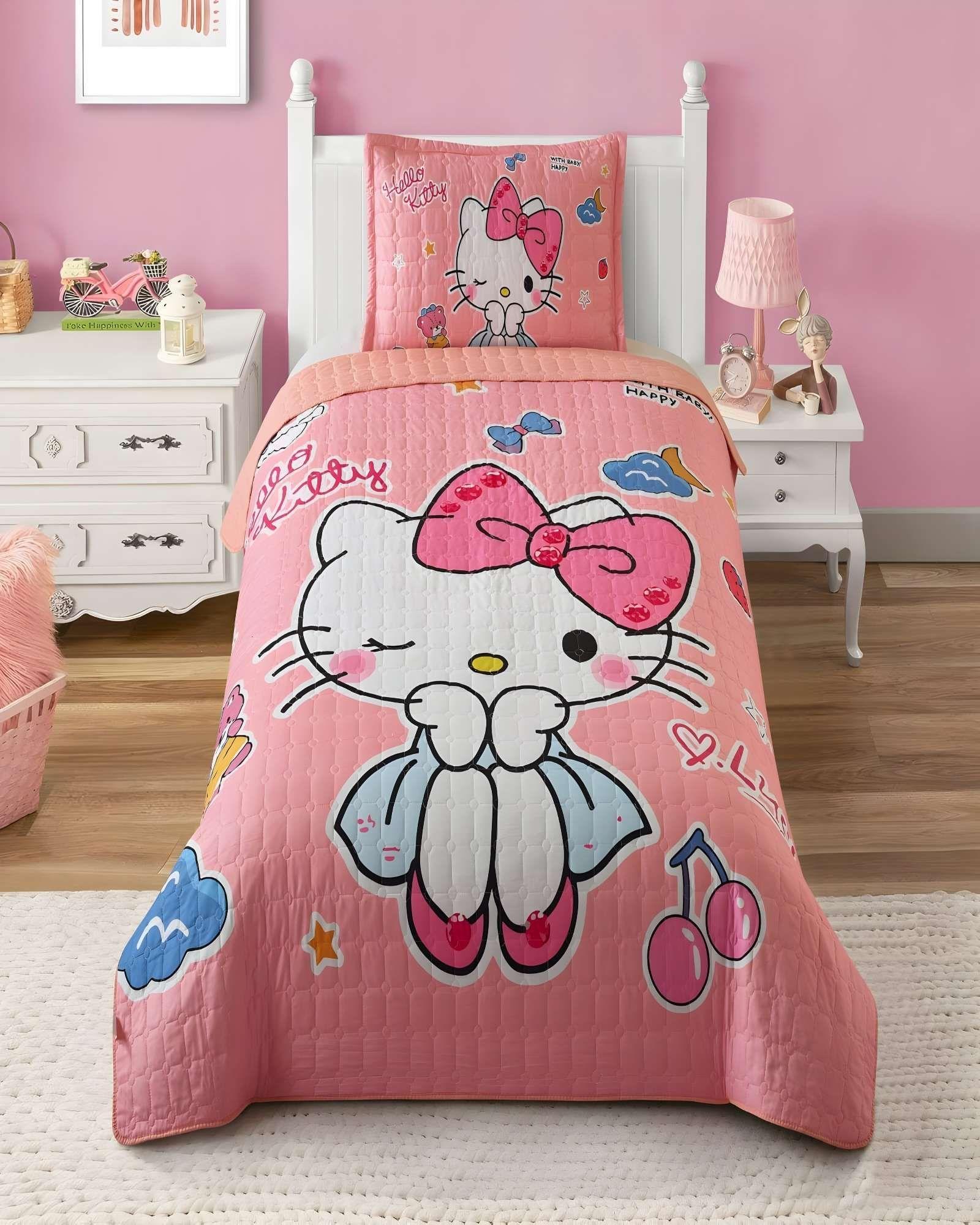 COBERTOR QUILT VERANO INFANTIL HELLO KITTY NIÑA-2