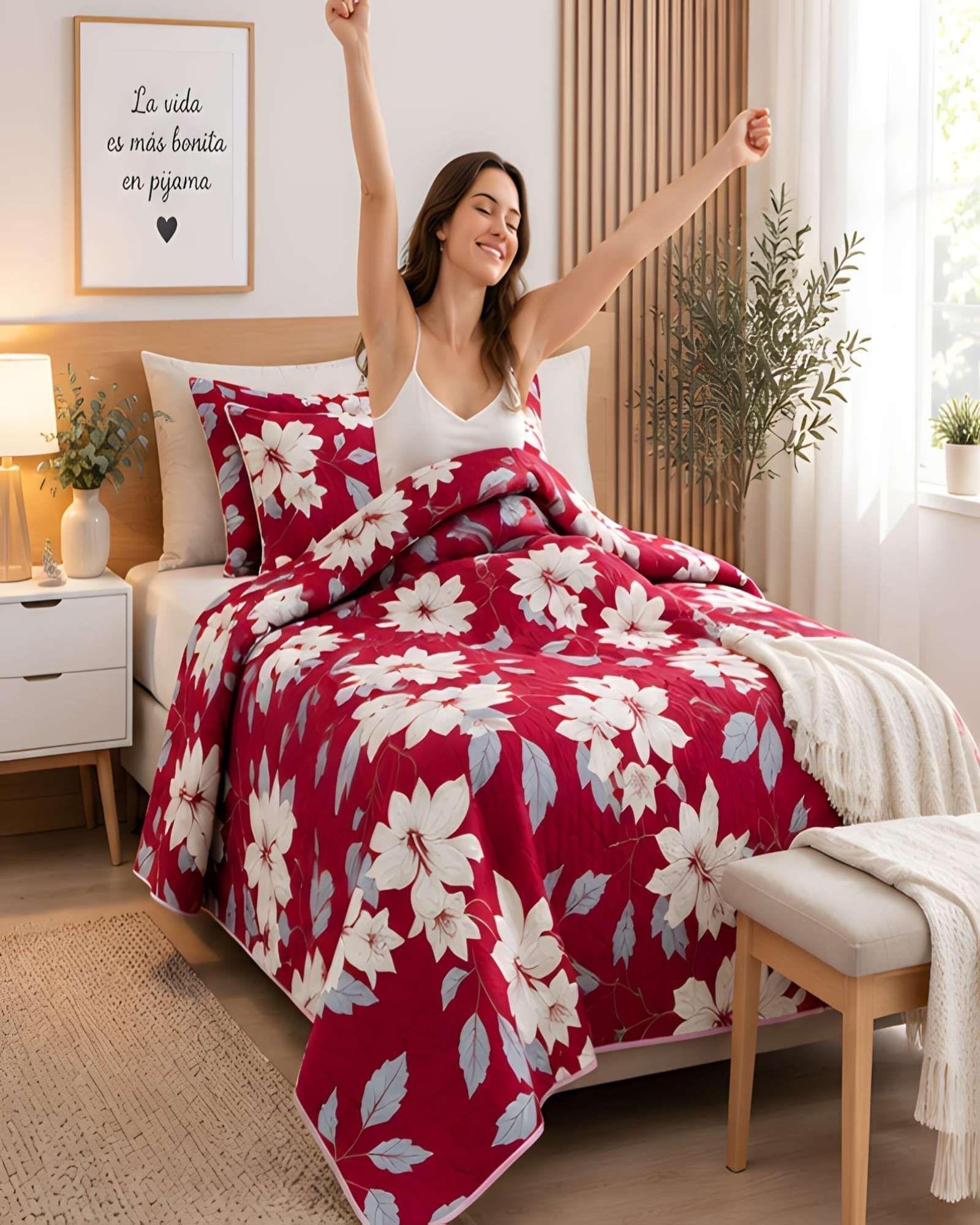 Quilt 1.5 Plazas 180x230 cm + Funda de Almohada-0