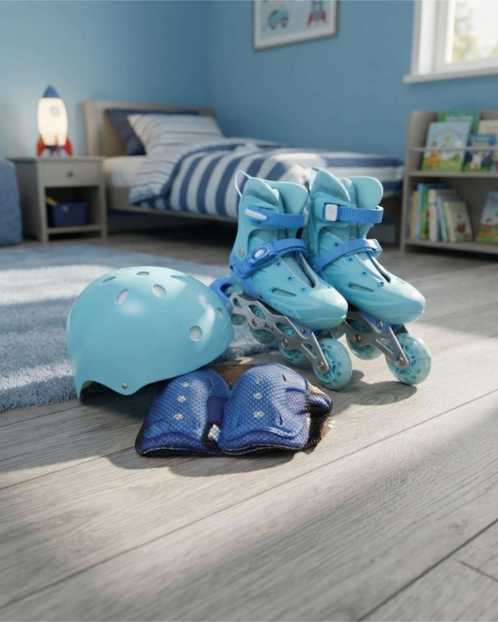 Kit De Patines En Linea Ajustables Talla M Con Kit De Proteccion m2-2