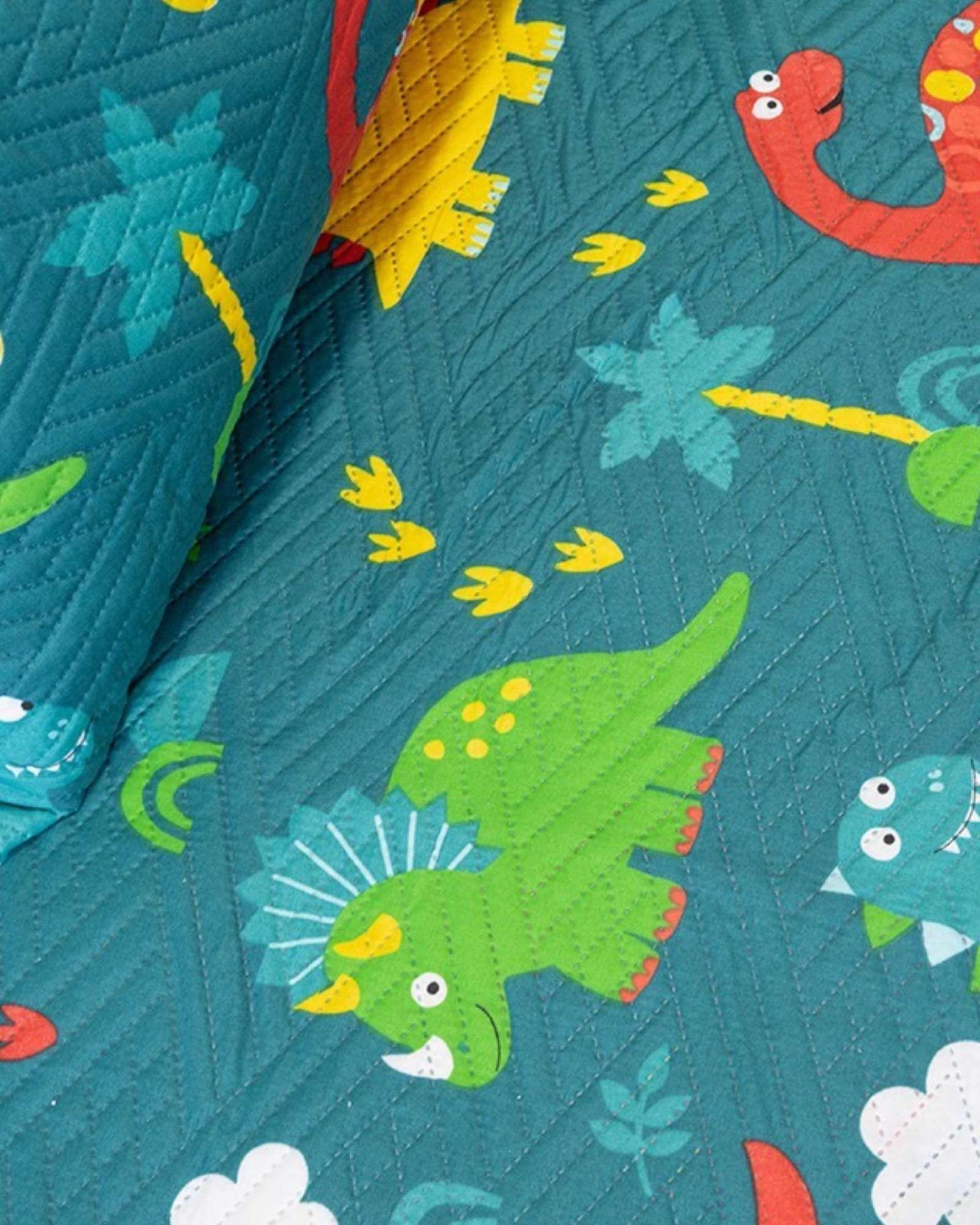 Cubrecama Quilt primavera verano verde dinosaurio-2