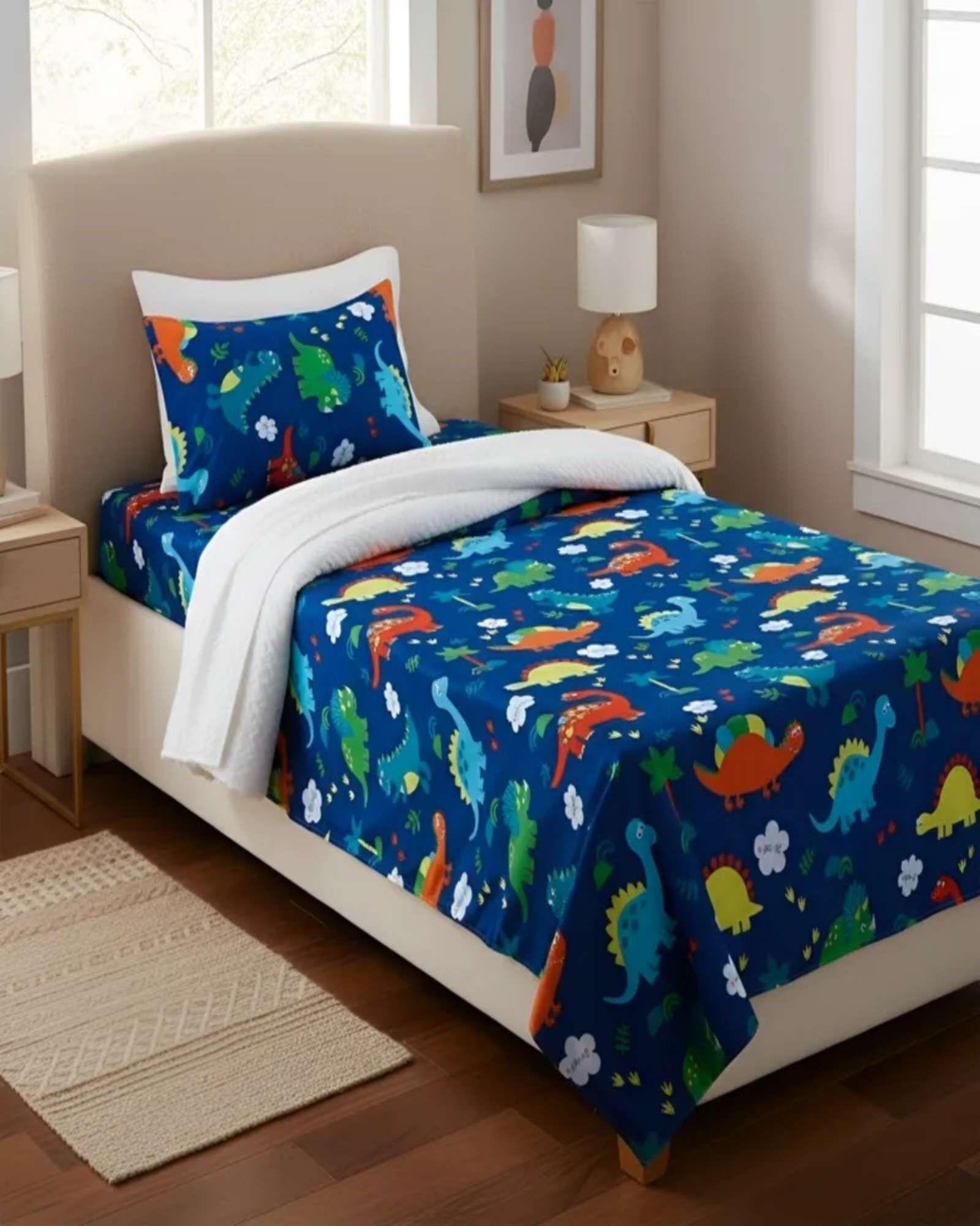 Juego de Sabanas de verano Dinosaurio niño Infantil plaza y media -3