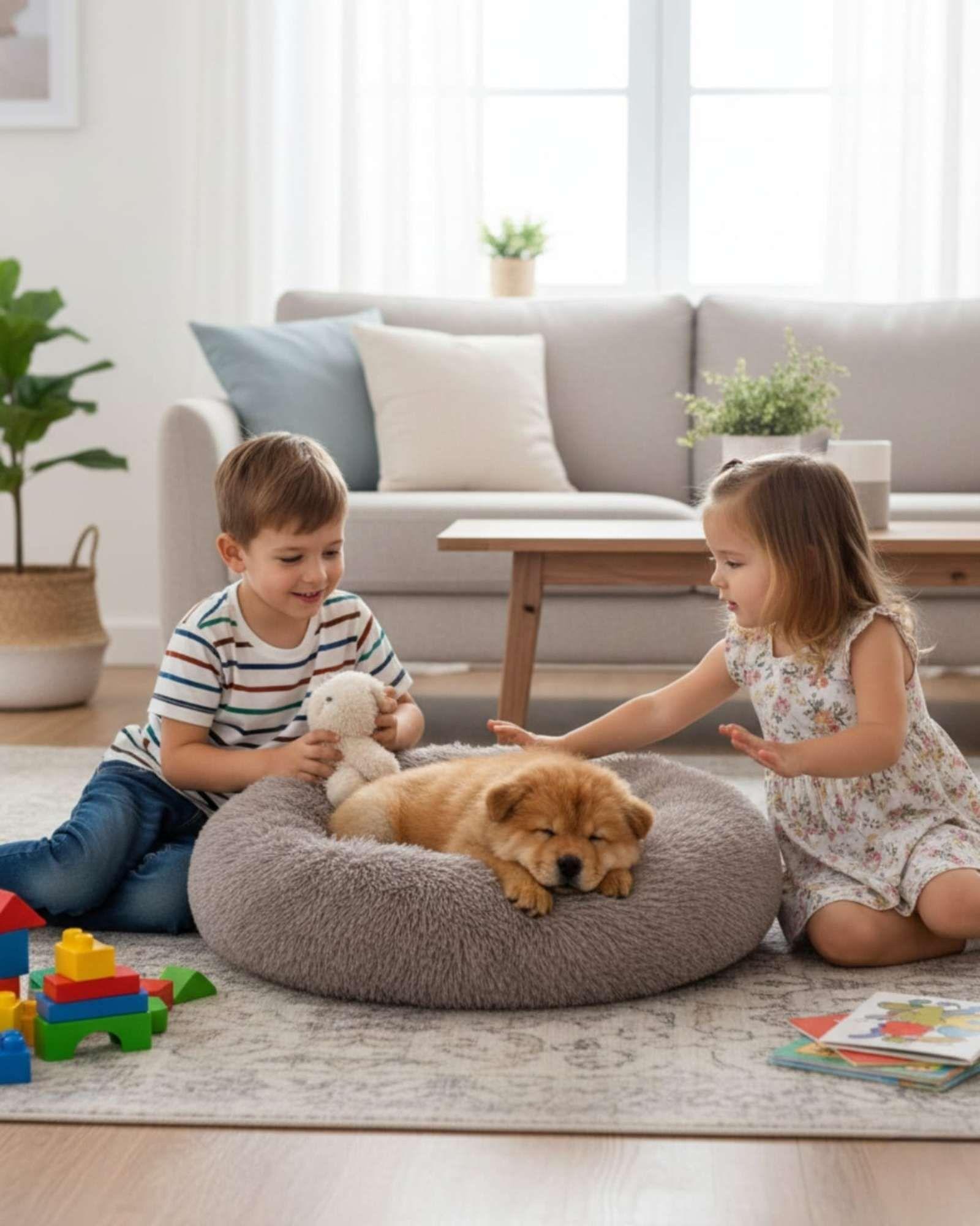 Cama Acolchada de Alta Densidad para tus mascotas 50 cm beige-3