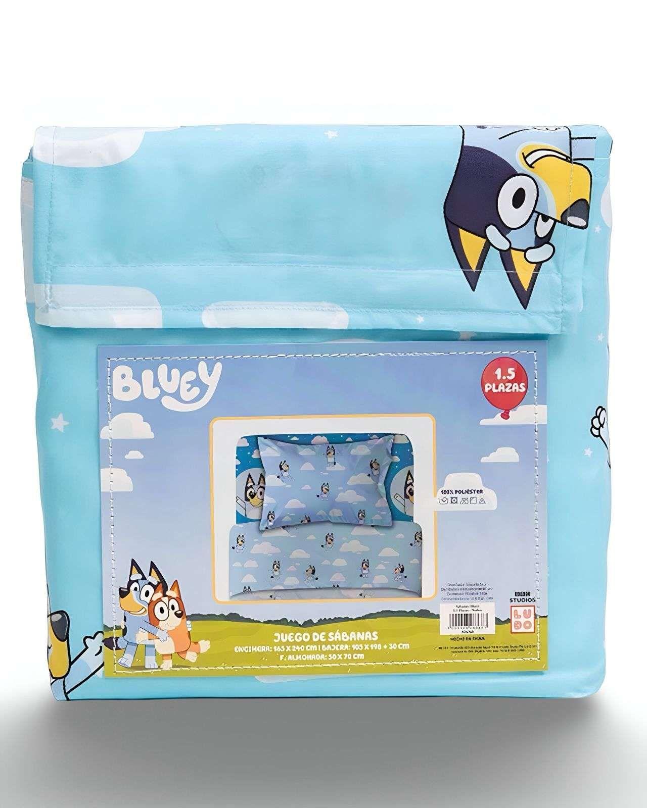 Juego Sábanass infantil Bluey plaza y media Mashini-3