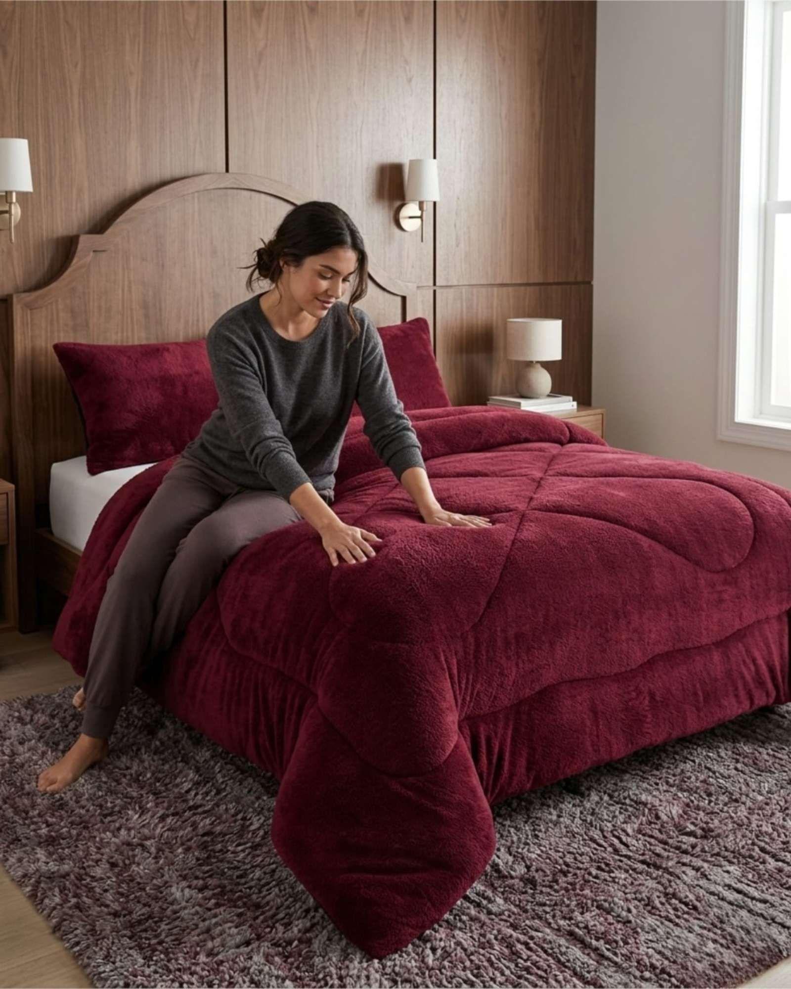 Plumon Plush de Chiporro Ultra Suave Para Invierno Plaza y media m25-4