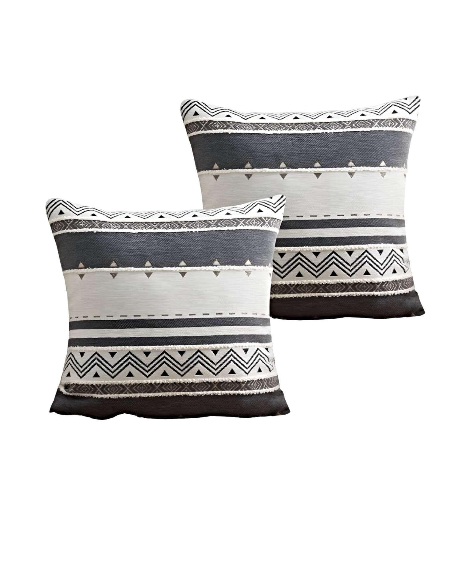 JUEGO DE 2 FUNDAS DE COJINES DISEÑO CHENILLE MANDALA A1-0