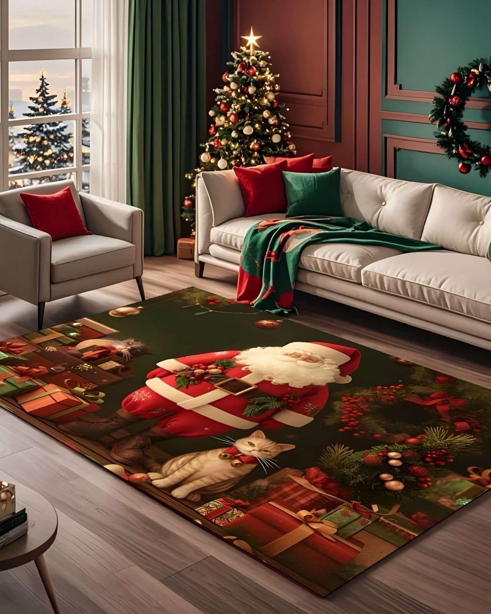 ALFOMBRA NAVIDAD PARA LIVING O COMEDOR 240cm 200cm A03-2