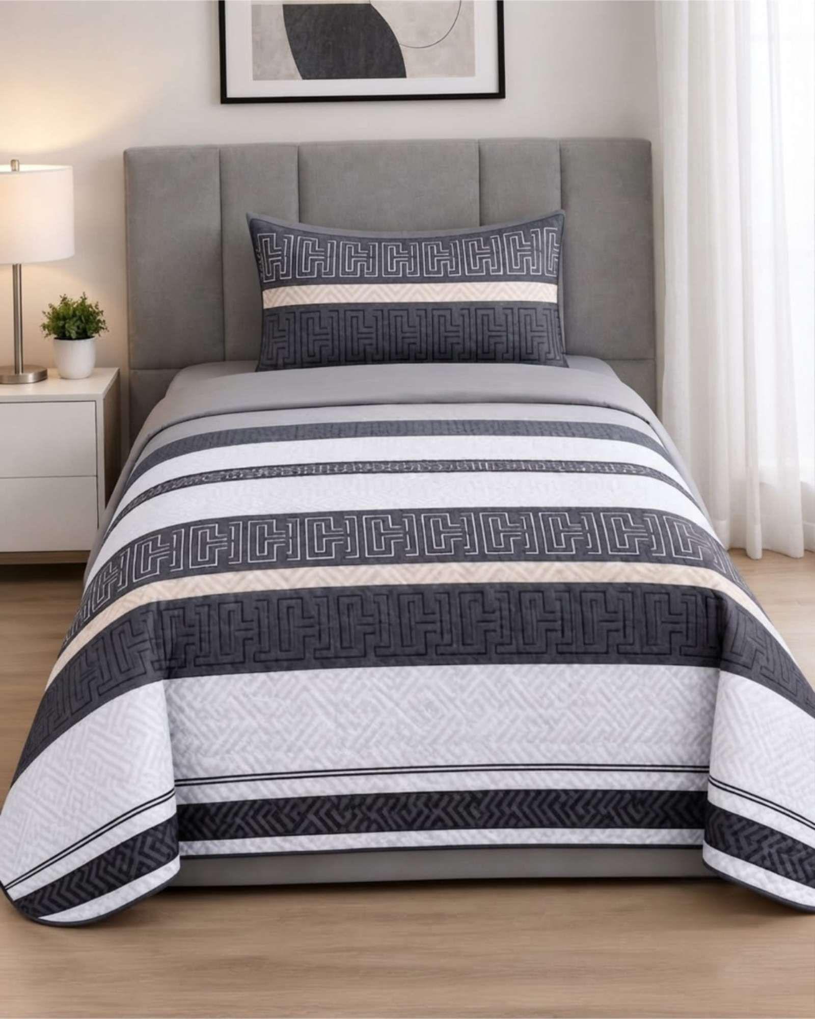 Juego Cubrecama Quilt Verano 1.5 Plazas + Juego De Sábanas 12-2