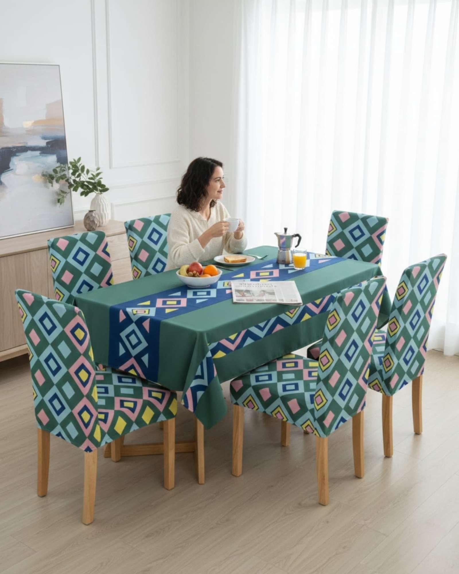 Juego De Mantel Antimanchas 140x220 + 6 Fundas De Silla 16-2