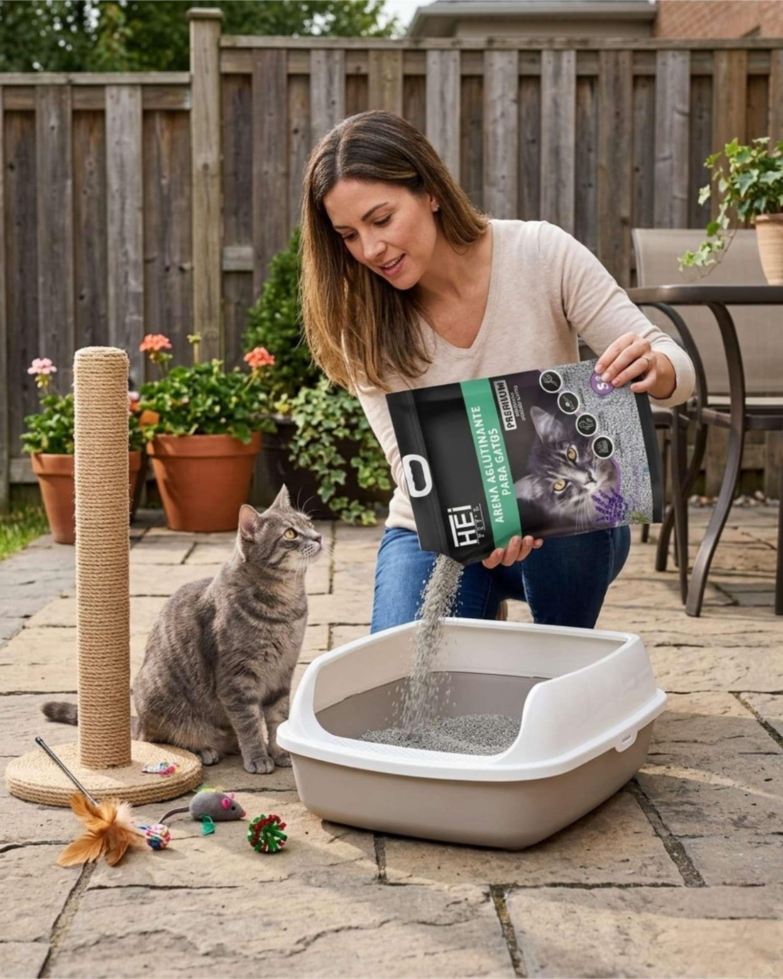 Arena Sanitaria Gatos Carbon Activo Lavanda 5L-2