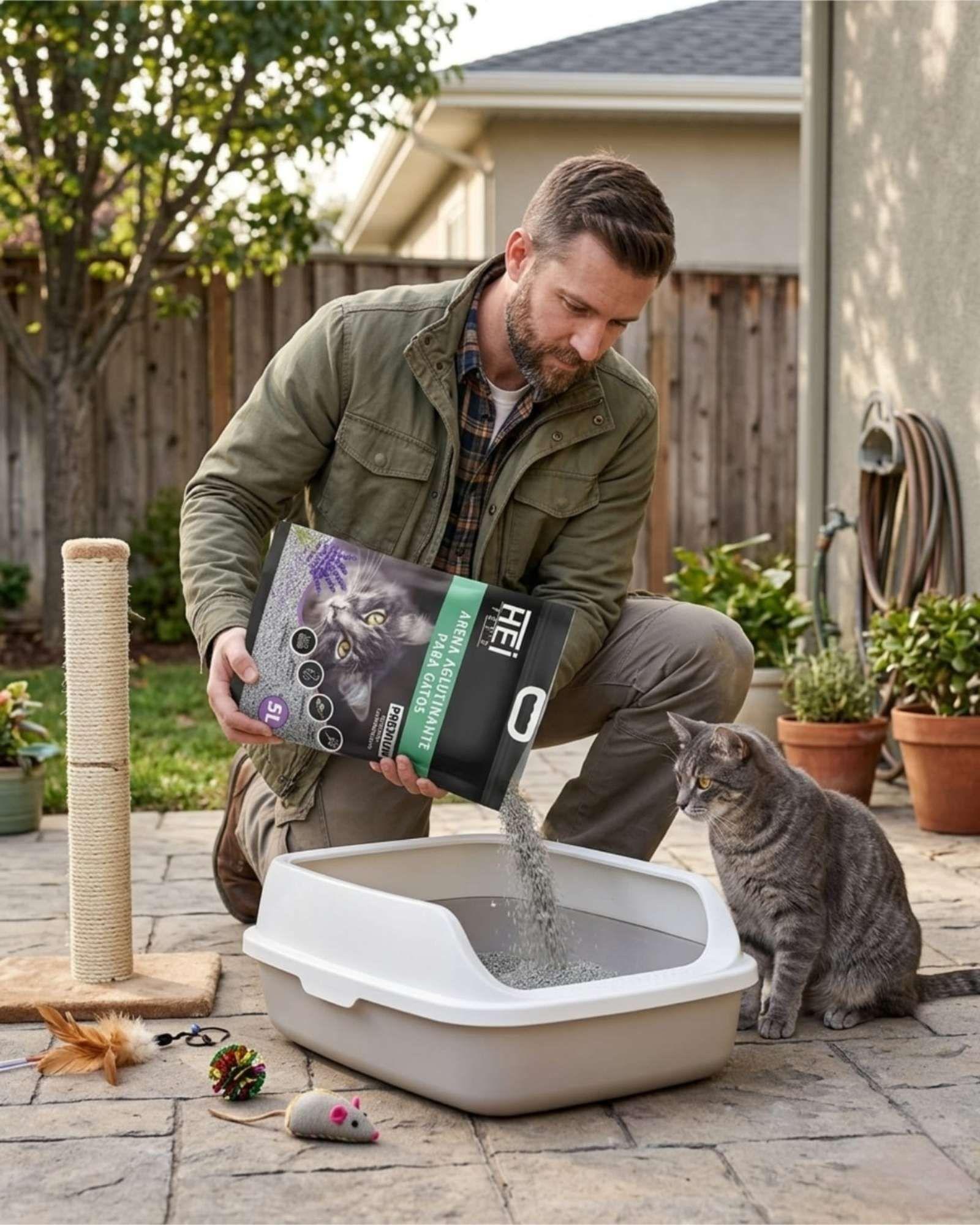 Arena Sanitaria Gatos Carbon Activo Lavanda 5L-3