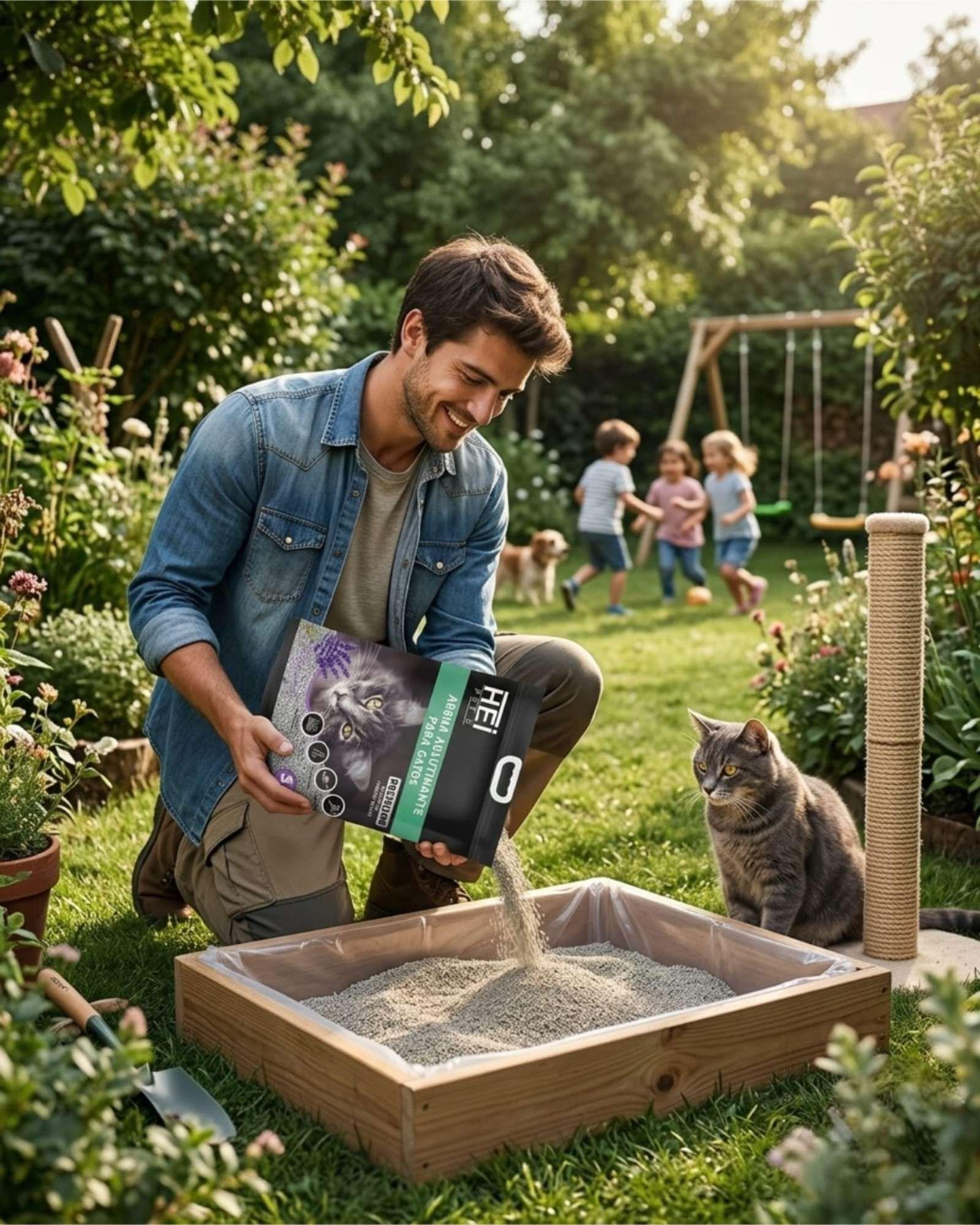 Arena Sanitaria Gatos Carbon Activo Lavanda 5L-4