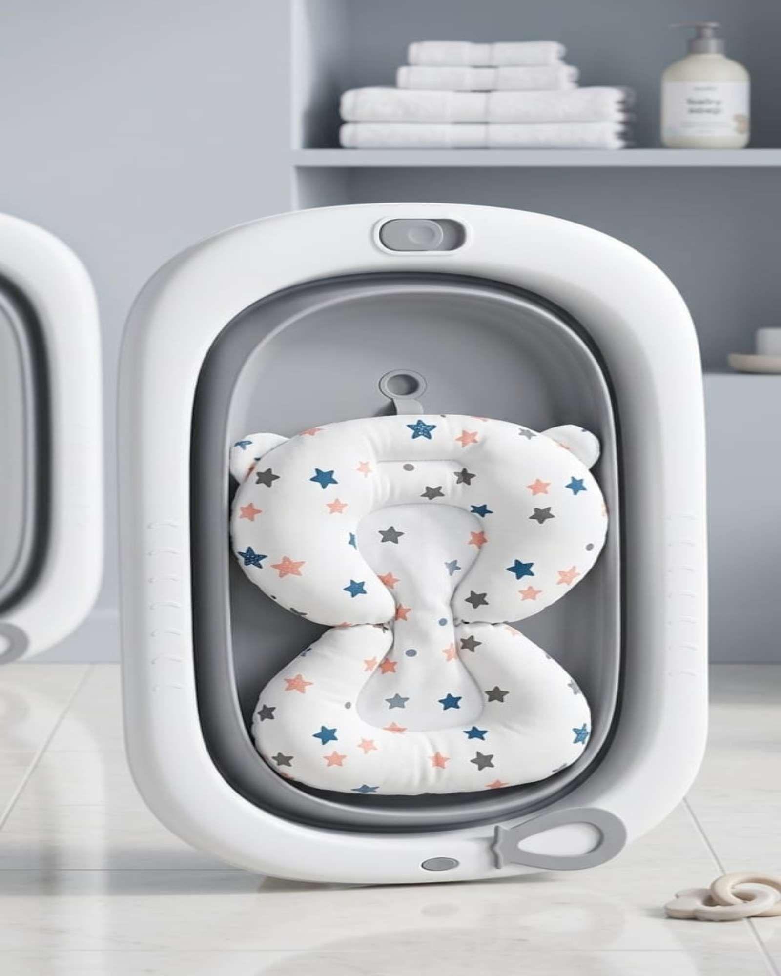 Bañera Plegable Premium Termómetro Digital + Cojín Ergonómico Antideslizante C4-2