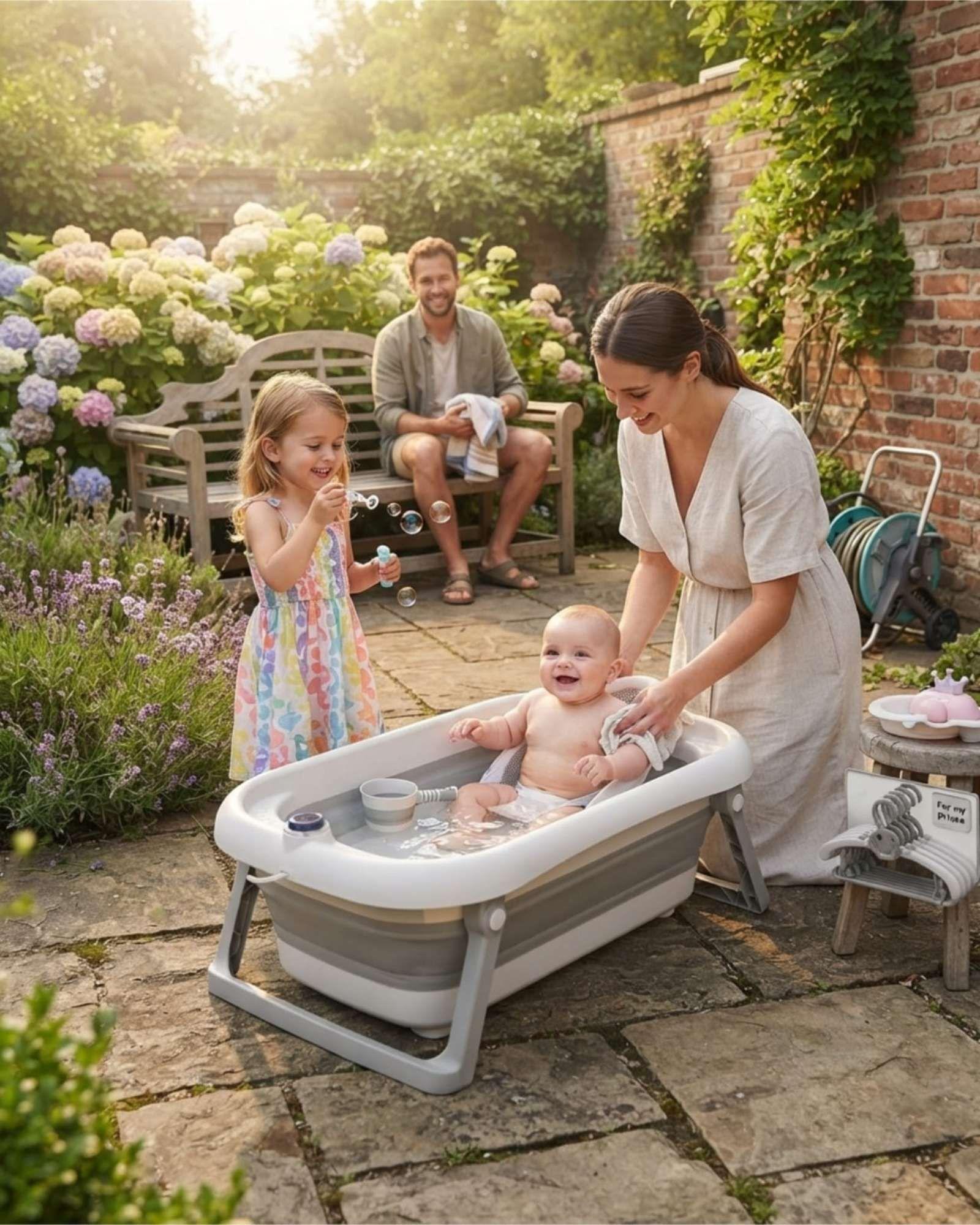Bañera de Bebé con Termómetro Digital y Set Completo de Accesorios para Baño-0