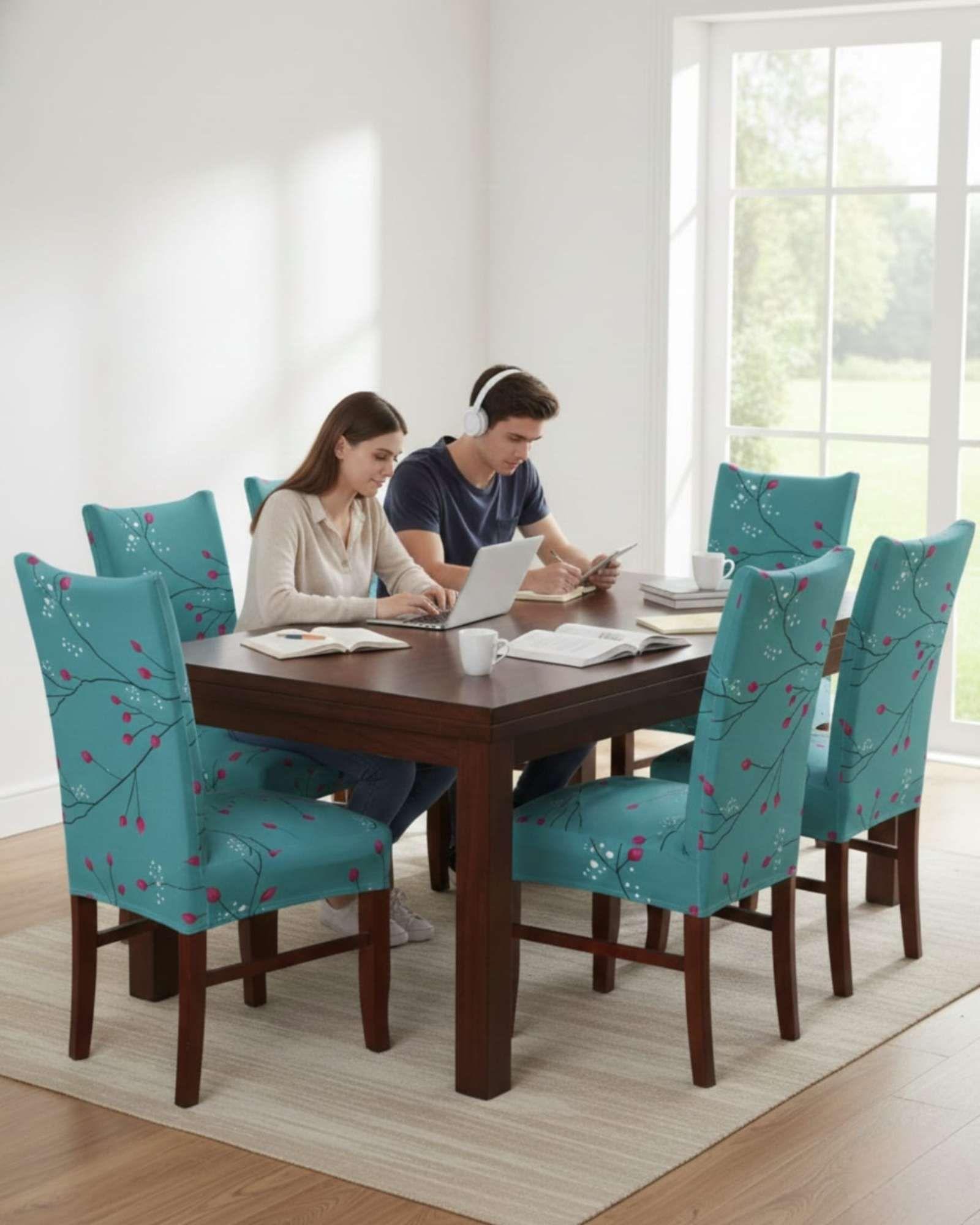 JUEGOS DE 6 FUNDAS PARA SILLAS  CON DISEÑO ELASTICO M24-4